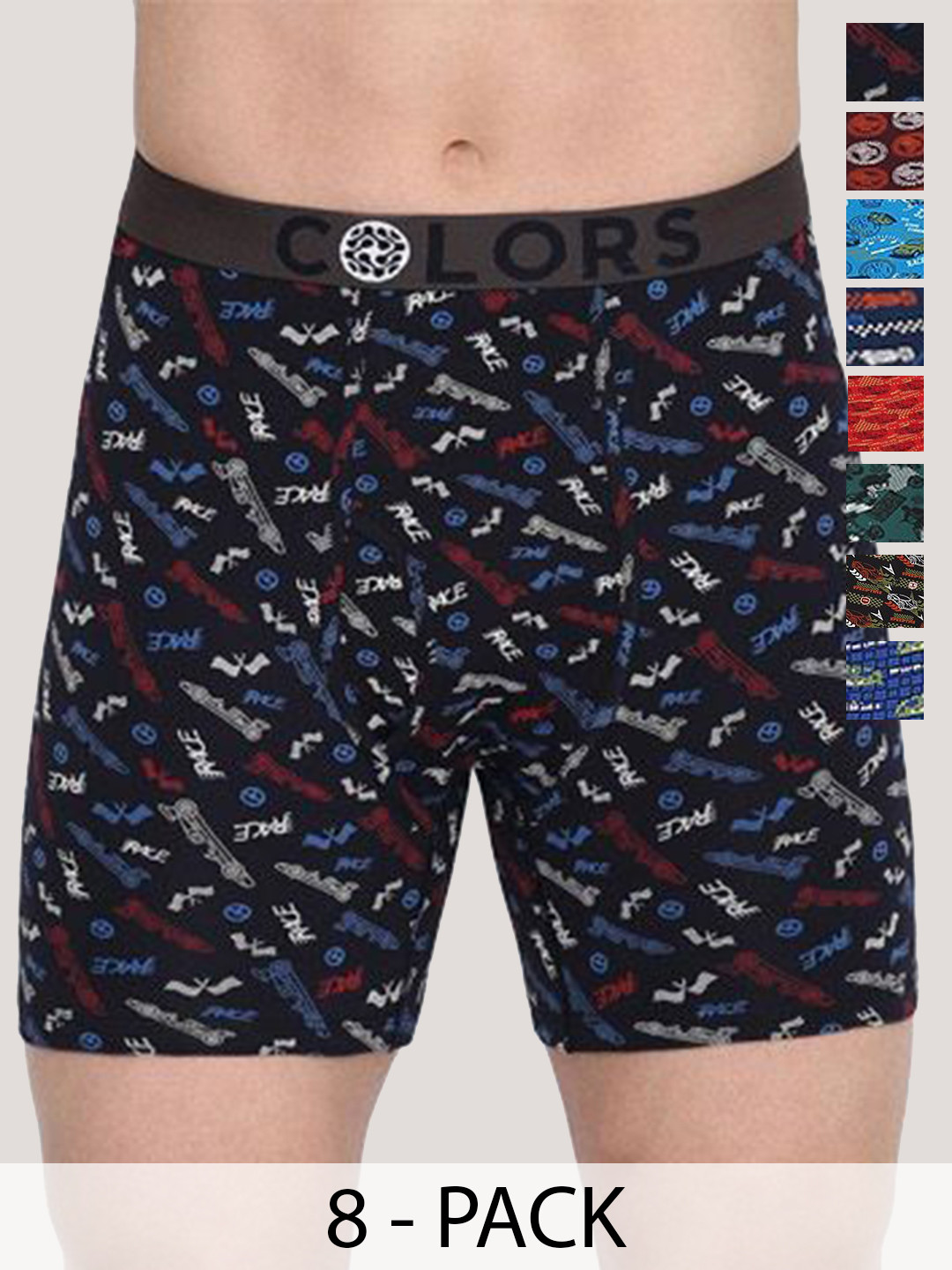 COLORS by Rupa Frontline Pack Of 10 Outer Elastic Assorted Trunks