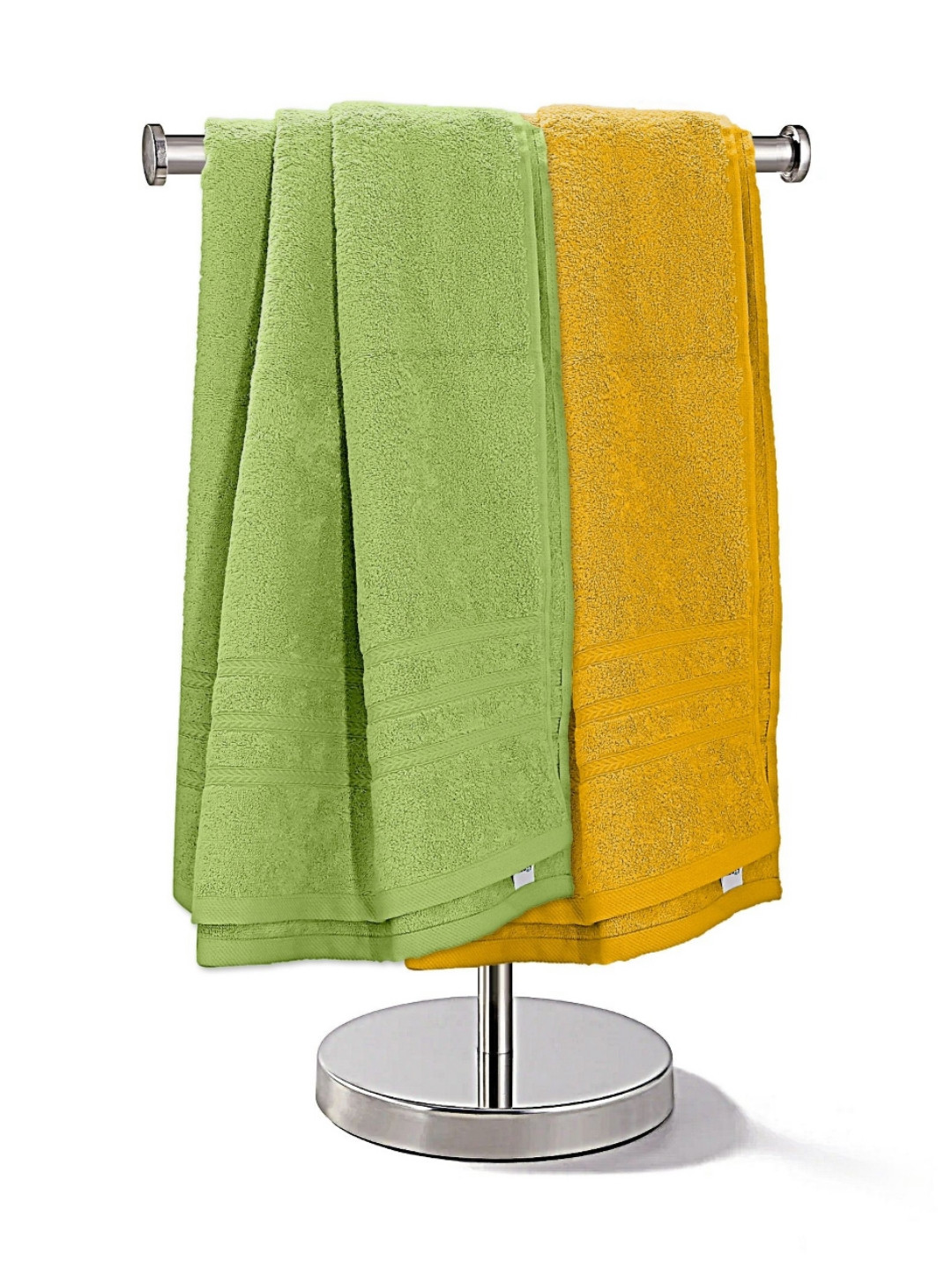 The Happy Pod 6 Piece Green & Yellow 530 GSM Absorbent Bamboo Towel Set