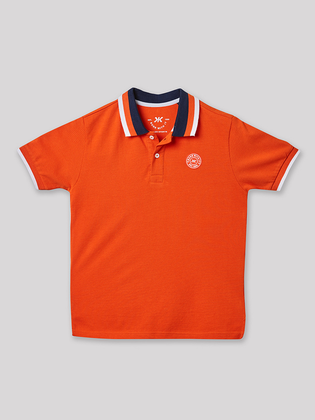 JUNIOR KILLER Boys Polo Collar Pure Cotton T-shirt