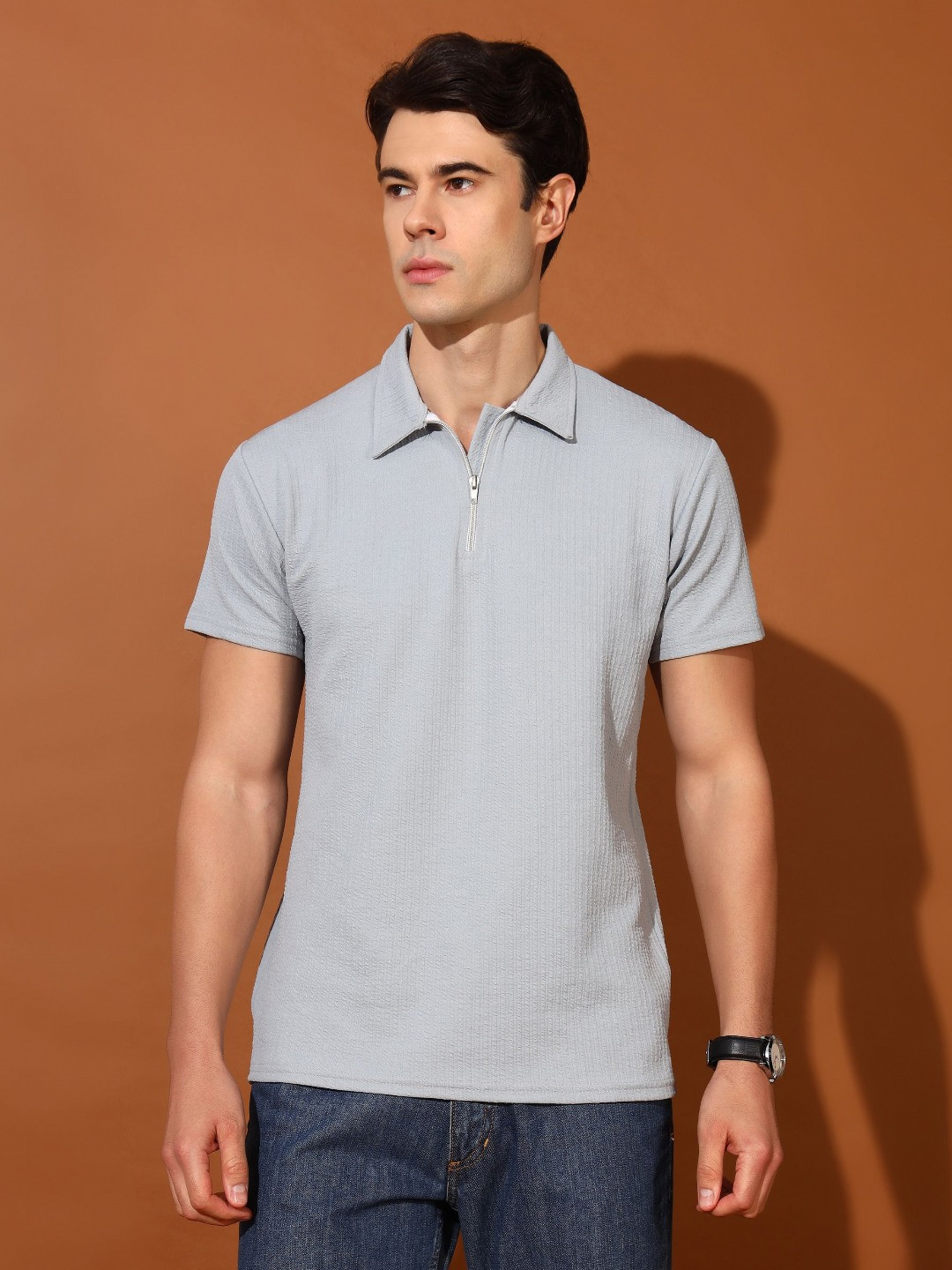 Christy World Men Polo Collar Pockets T-shirt
