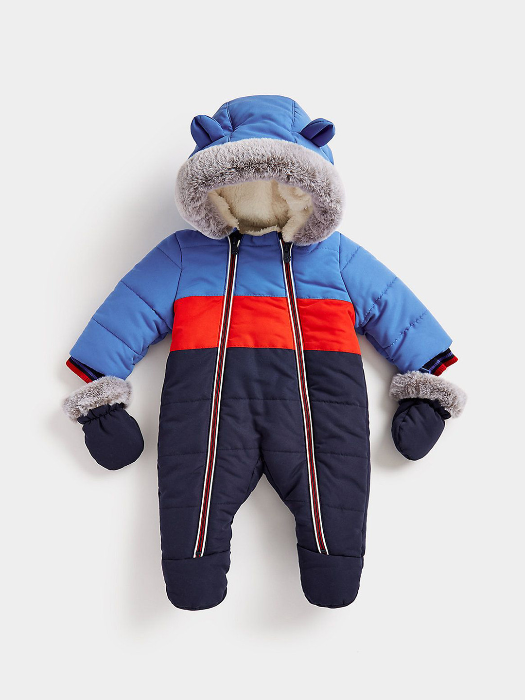 mothercare Infant Boys Full Sleeves Snow Sleepsuit