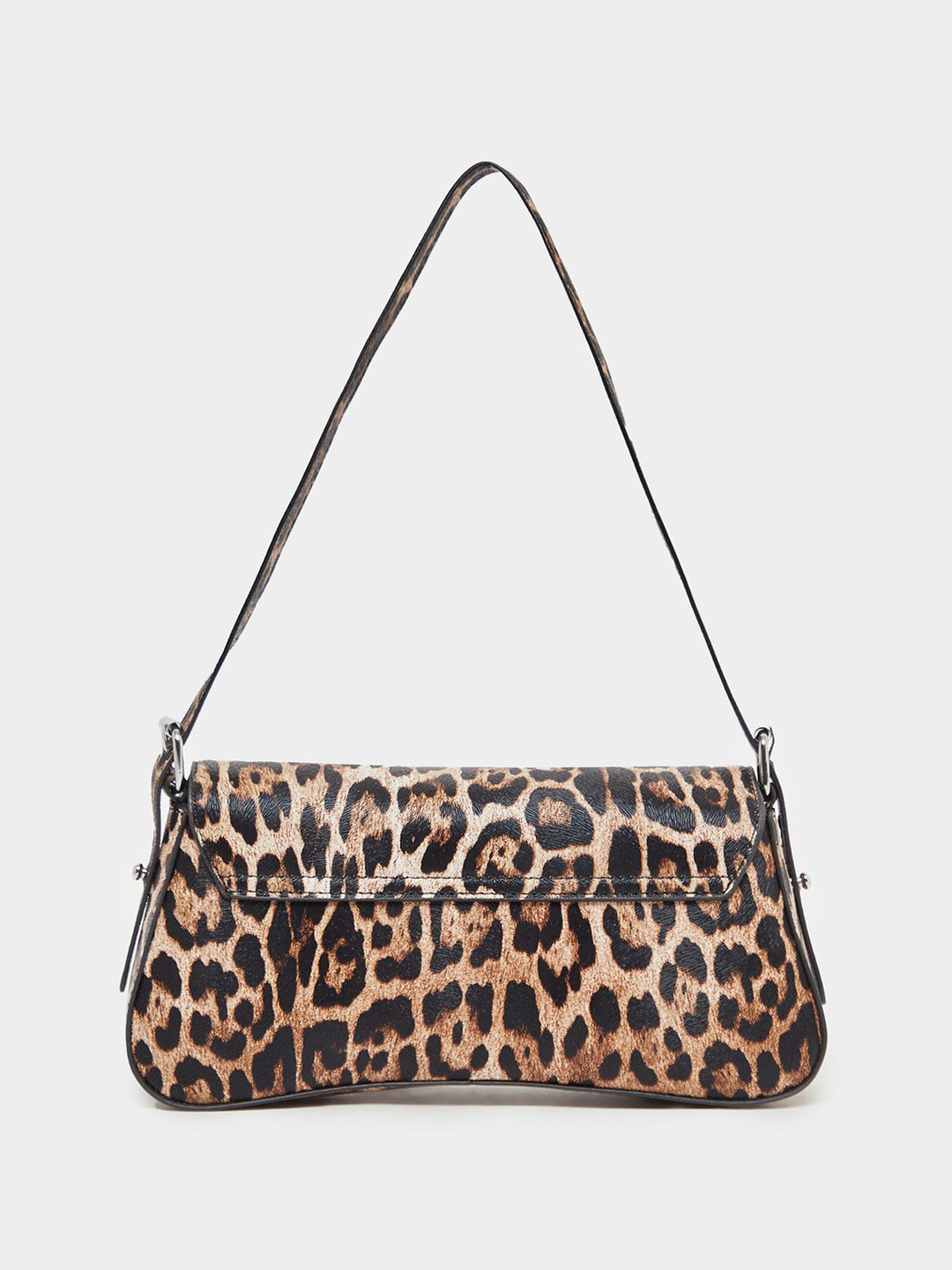 Styli Leopard Printed PU Structured Shoulder Bag