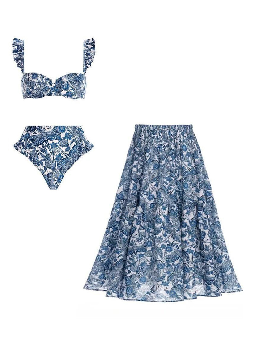 Miss Mosa By Akanksha  Calantha Bikini With Skirt