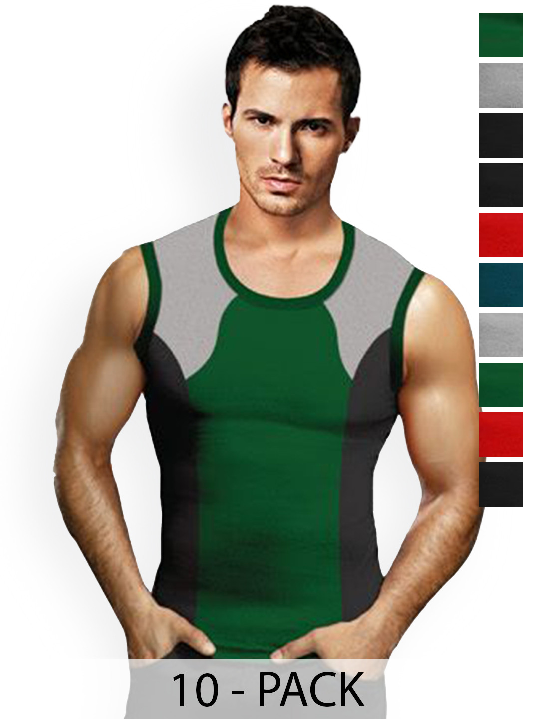 Rupa Hunk Pack Of 10 Pure Cotton Assorted Gym Vests