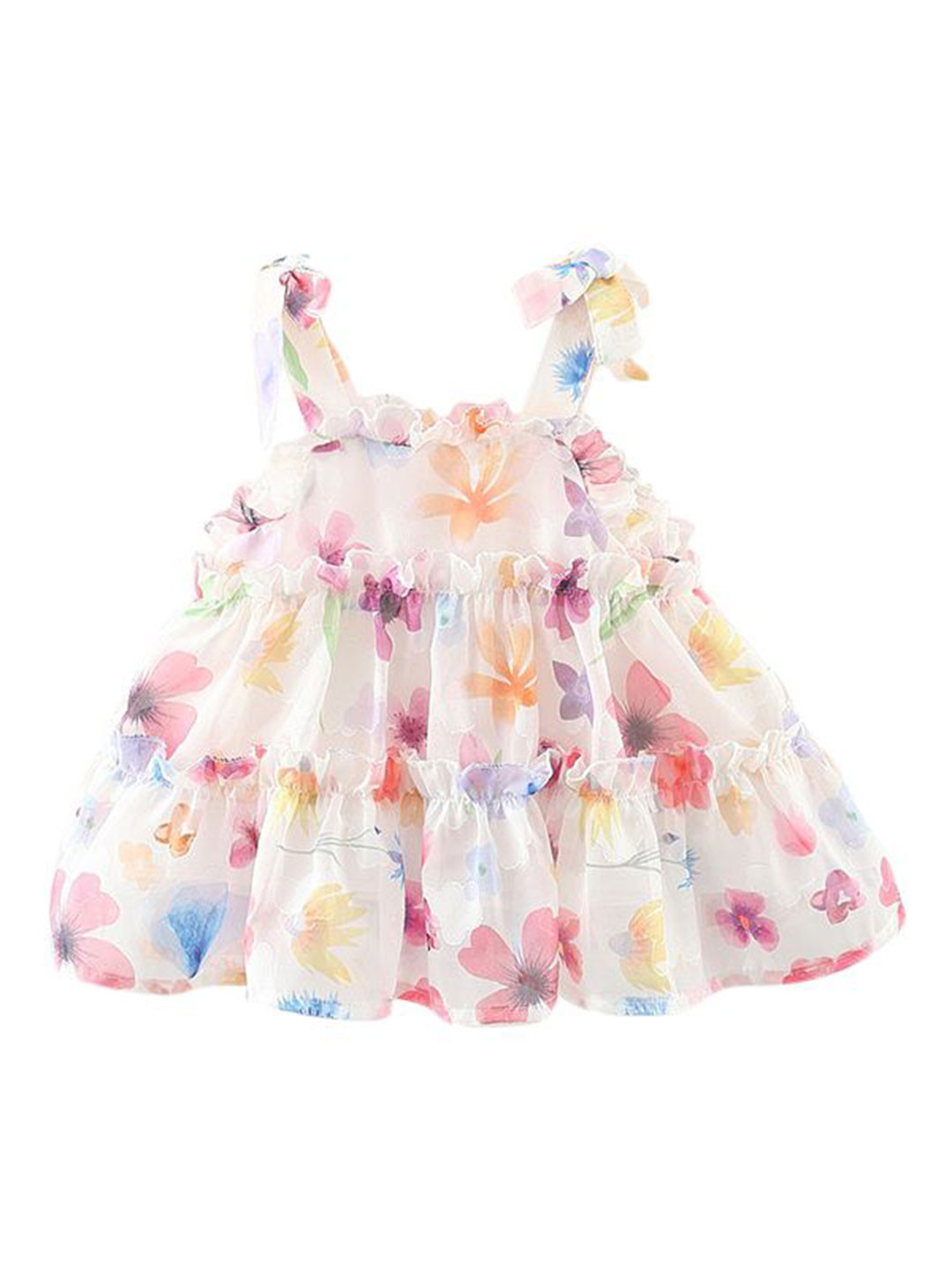 StyleCast x Revolte Girl Floral Print Tie-Up Neck Ruffled A-Line Mini Dress