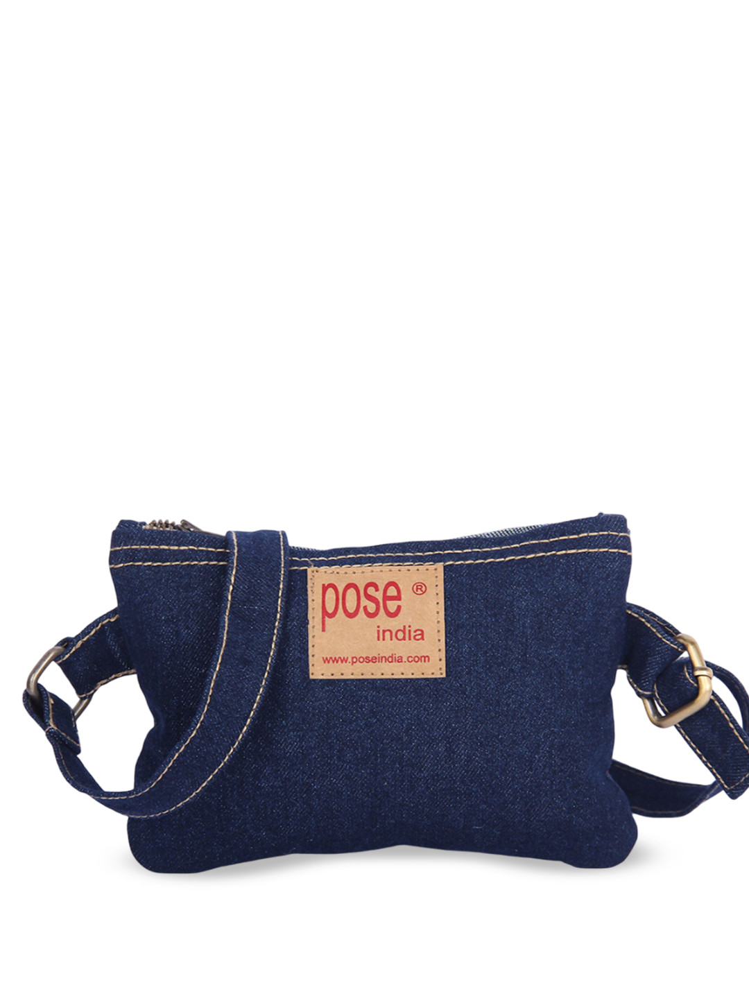 Pose india Unisex Brand Logo Printed Structured Cotton Sling Bag