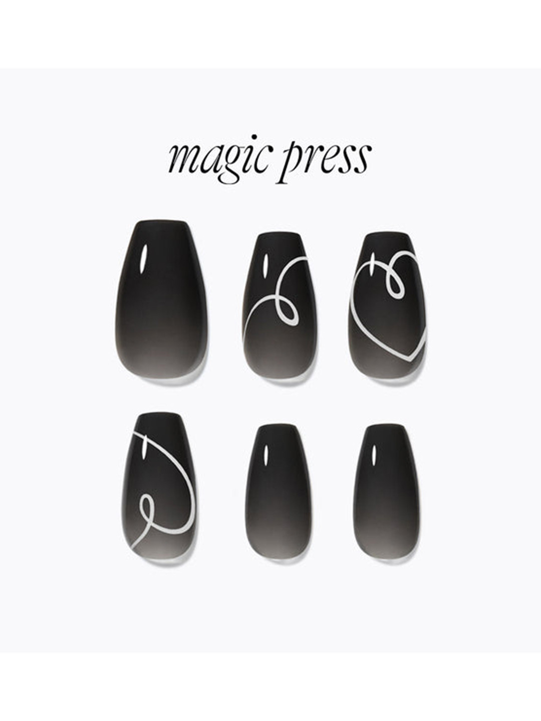 Dashing Diva 30-Tips Magic Press False Nails with Super Strong Adhesive - Drawing Heart