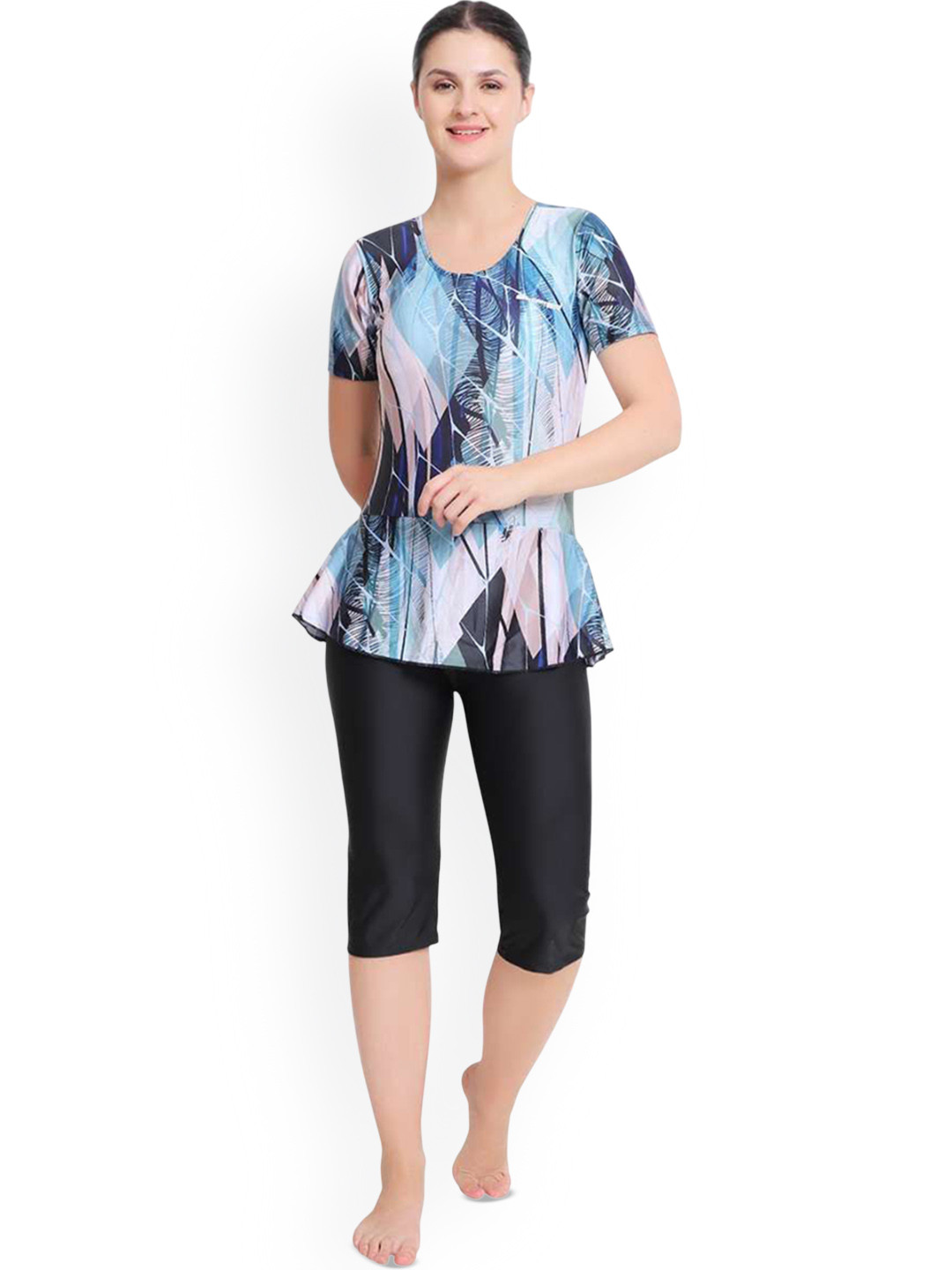 SHIFTER Women Printed Medium Coverage Swimming Dress