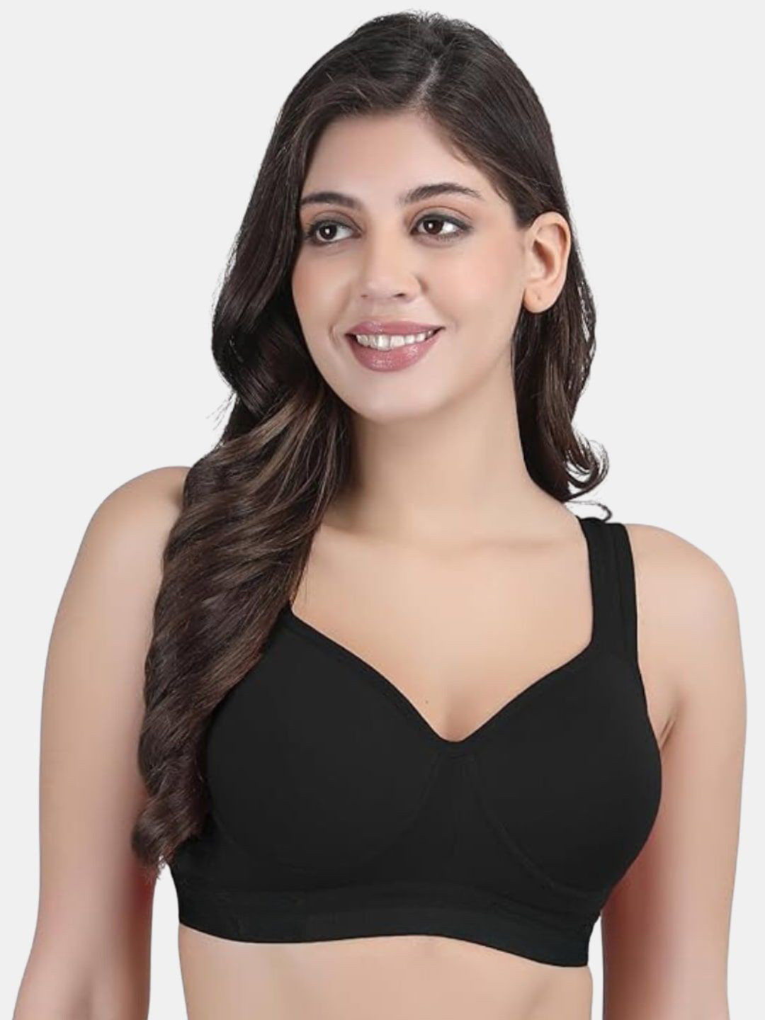 BEWILD Women Full Coverage Heavily Padded Racerback Cotton Sports Bra