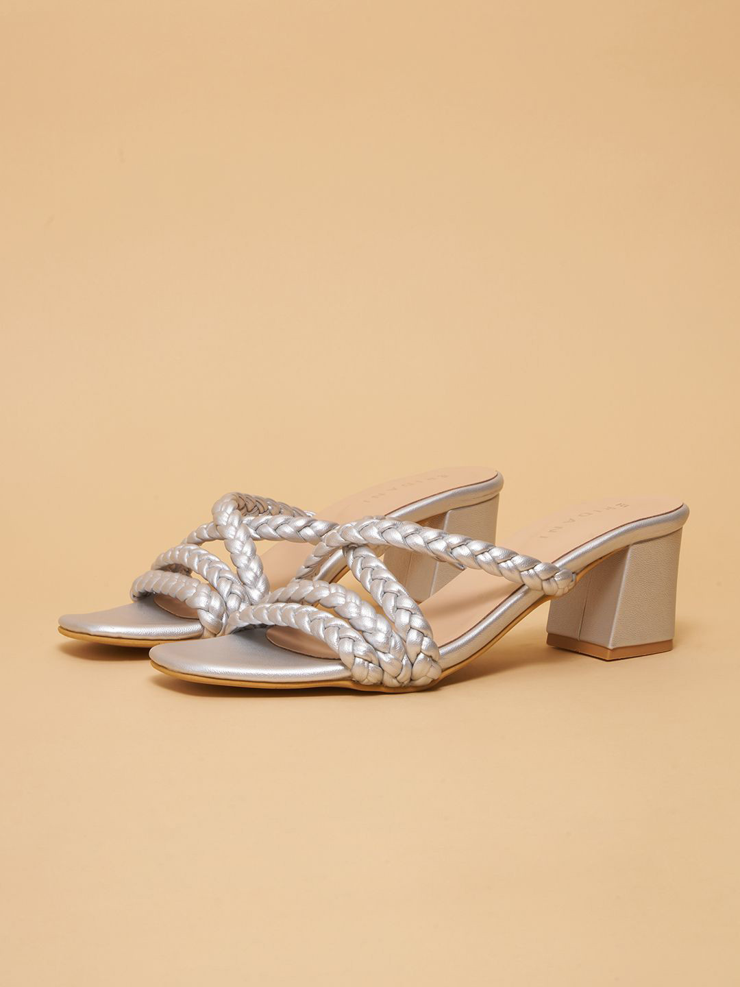 ERIDANI  Ethnic Woven Design Block Sandals
