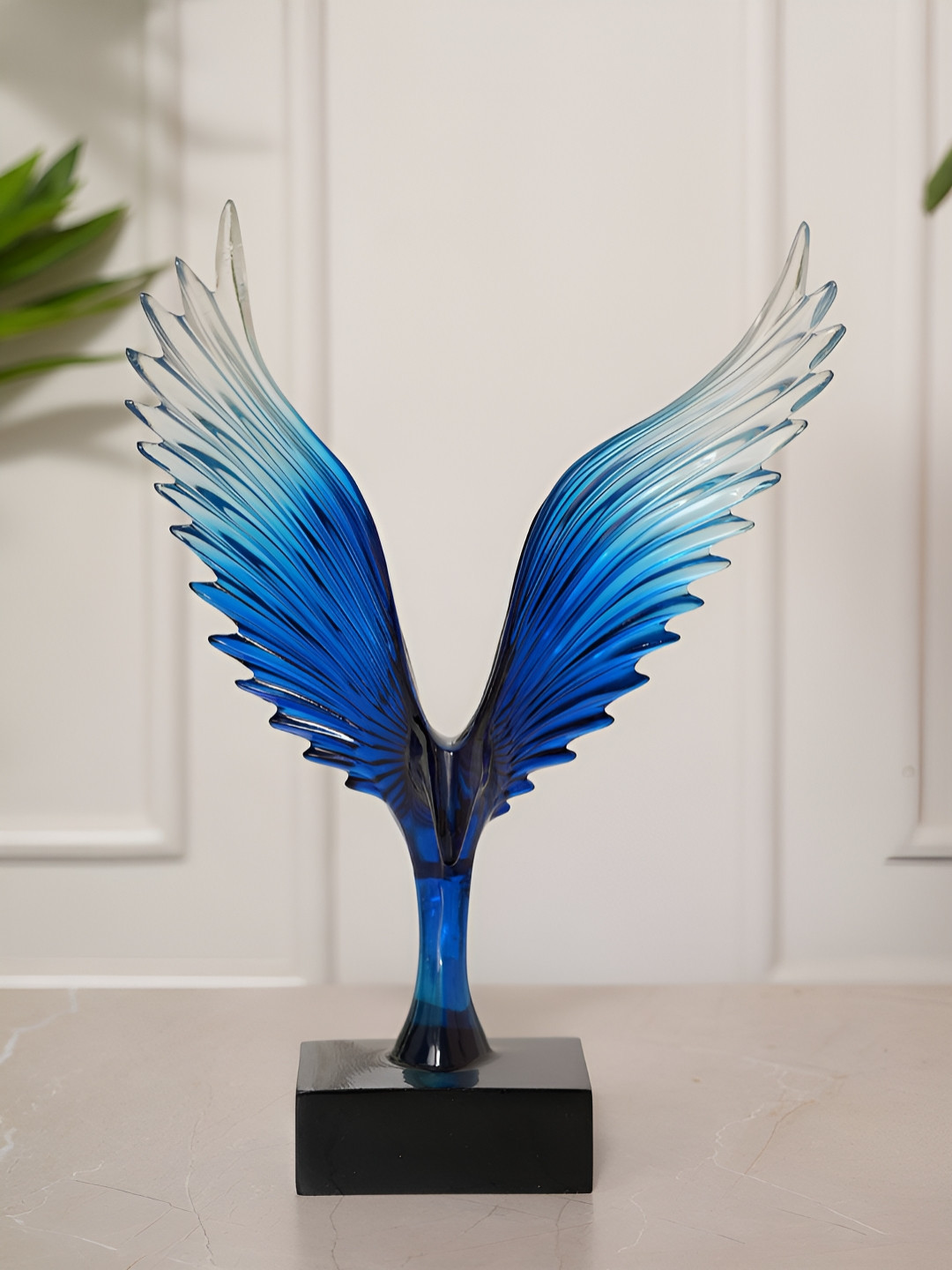 HOME 360 Eagle'S Wings Blue Polyresin Glossy Living Room Medium Showpiece - 2.8 Inches