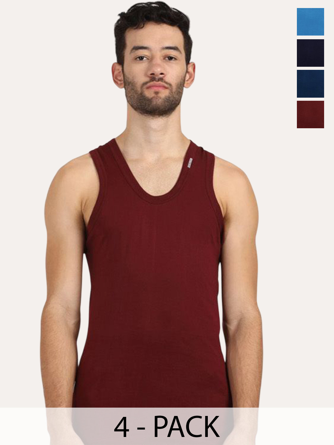 Rupa Pack Of 4 Assorted Pure Cotton Innerwear Vests