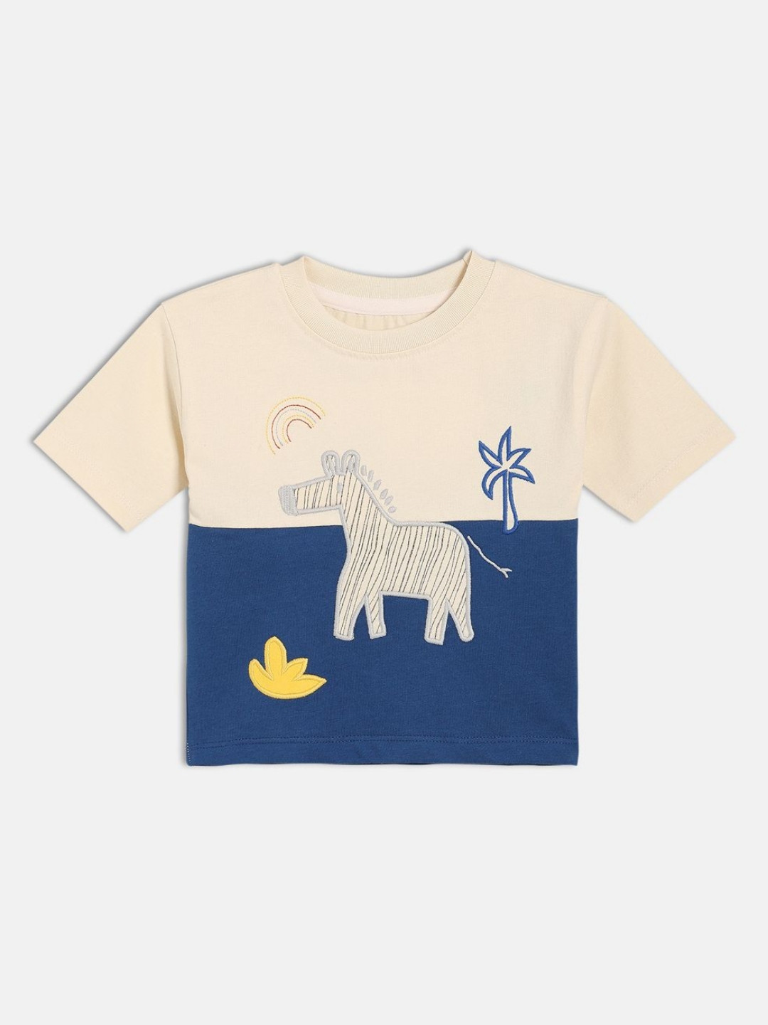 MINI KLUB Boys Printed Pure Cotton Applique T-shirt