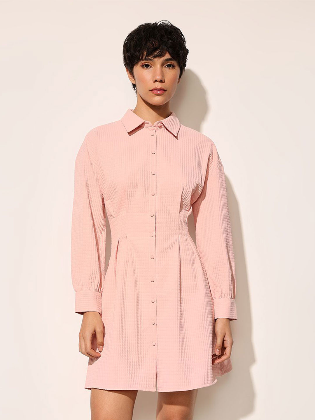 ONLY Women Cuffed Sleeves Shirt Dress