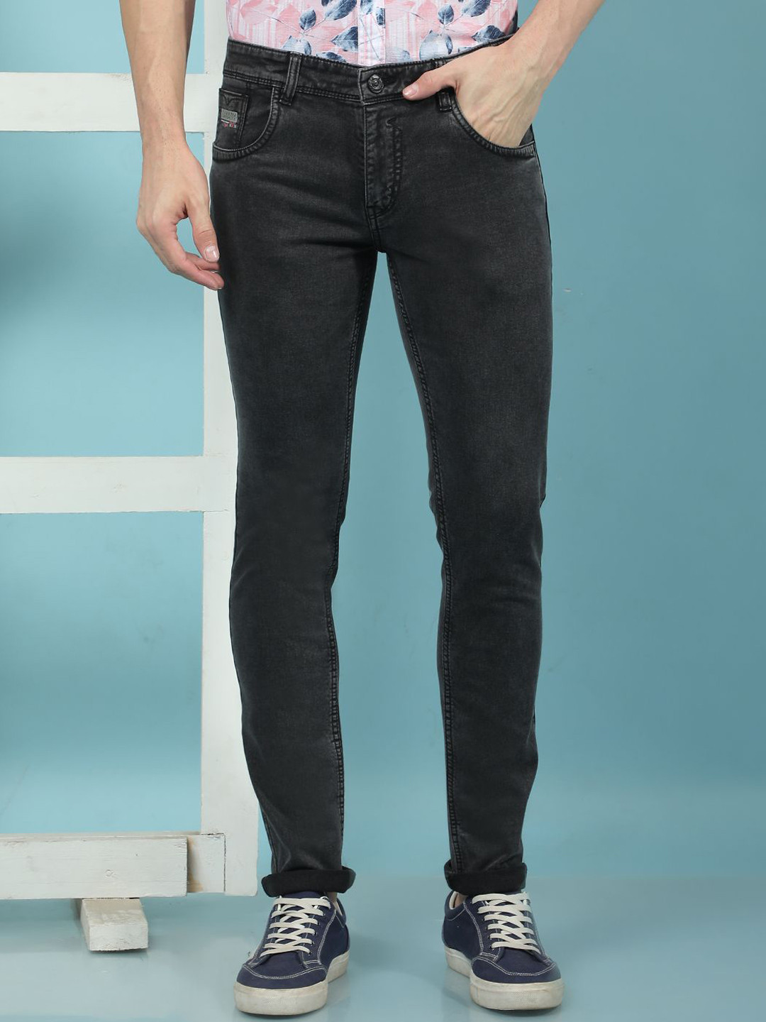 Canary London Men Smart Tapered Fit Low-Rise Clean Look Stretchable Jeans