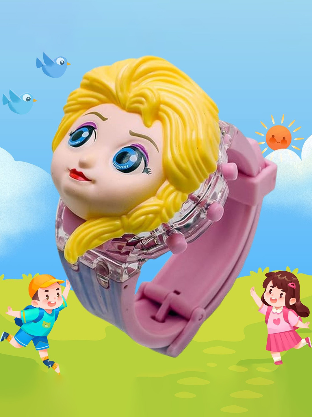 SWADESI STUFF Unisex Kids Dial & Straps Digital Automatic Watch 3D PRINCESS 991