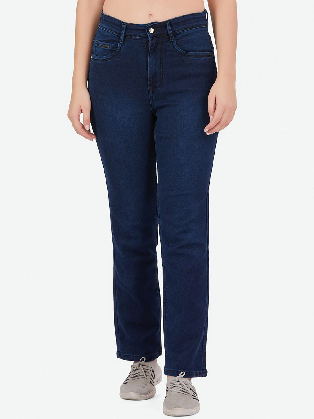 FCK-3 Women Brooklyn Mid-Rise Flared Light Fade Dark Shade  Stretchable Jeans