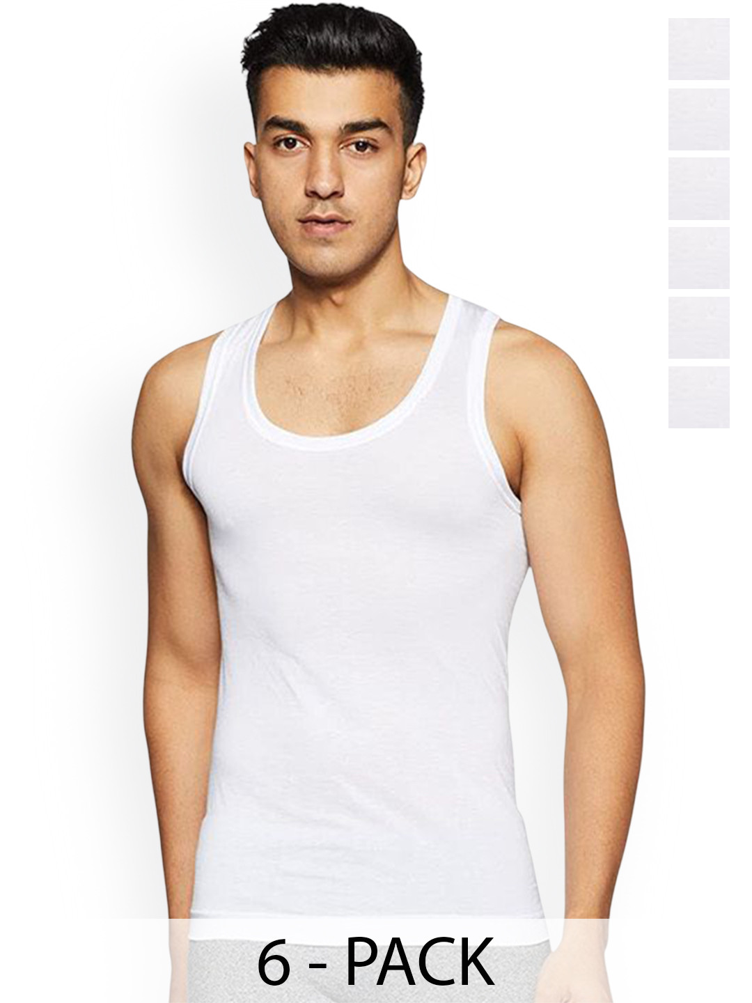 COLORS by Rupa Frontline Pack Of 6 Pure Cotton Innerwear Vest