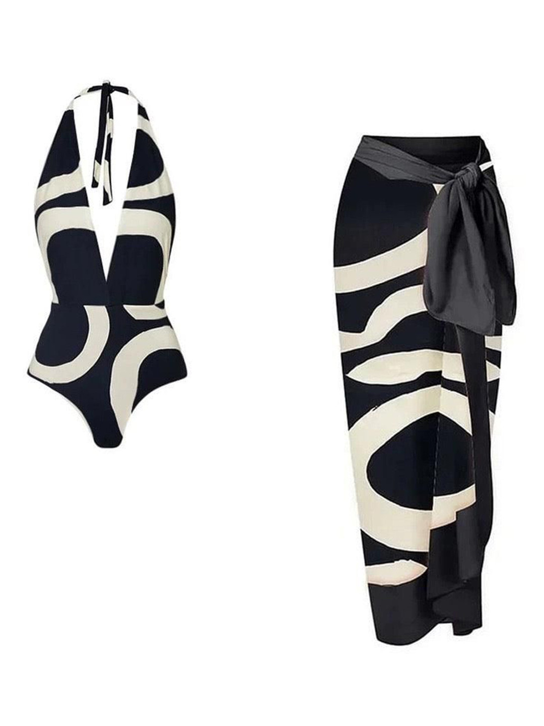 Miss Mosa By Akanksha  Jerry Bikini With Sarong