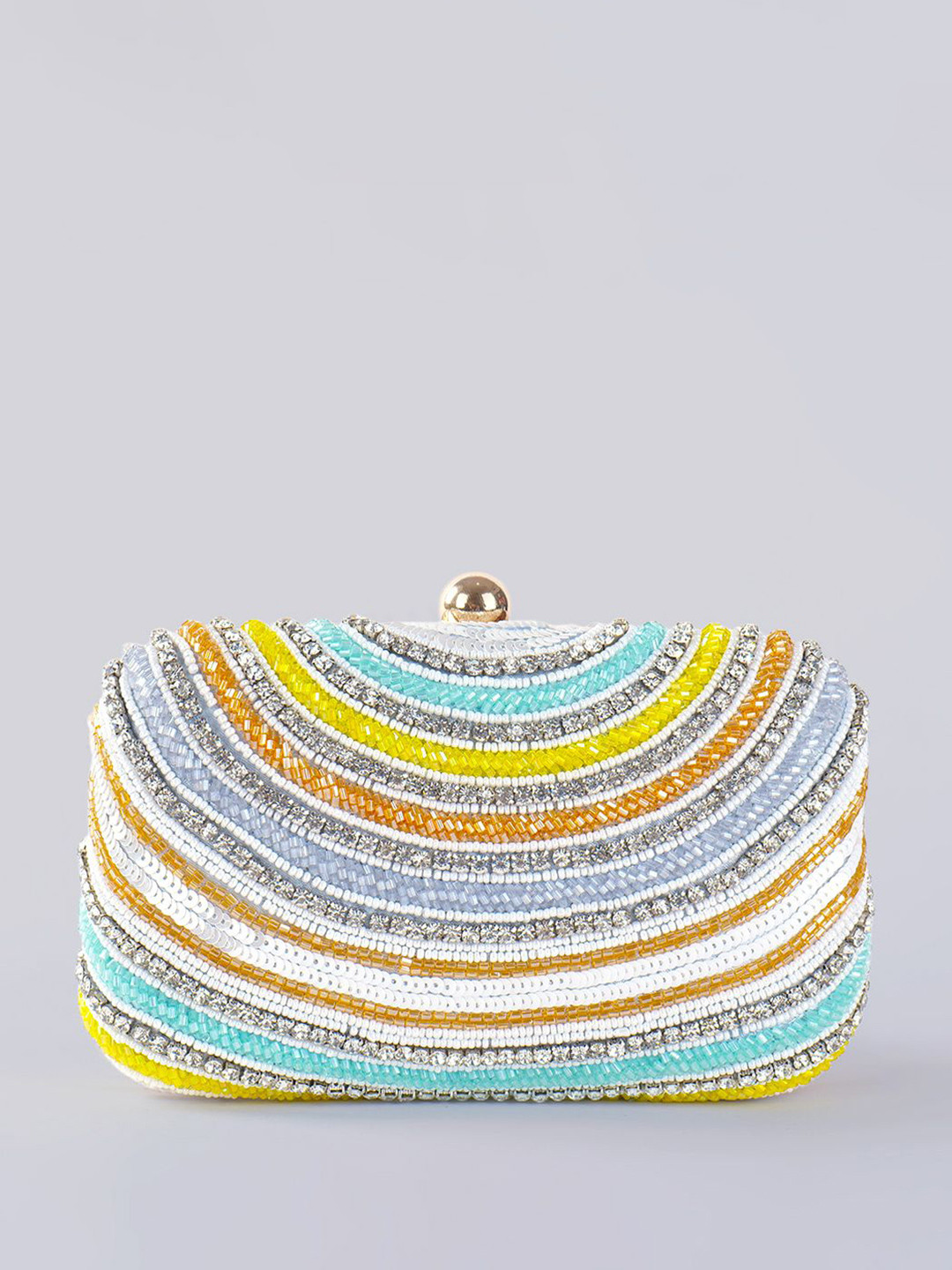 Anouk Embroidered Beaded Box Clutch