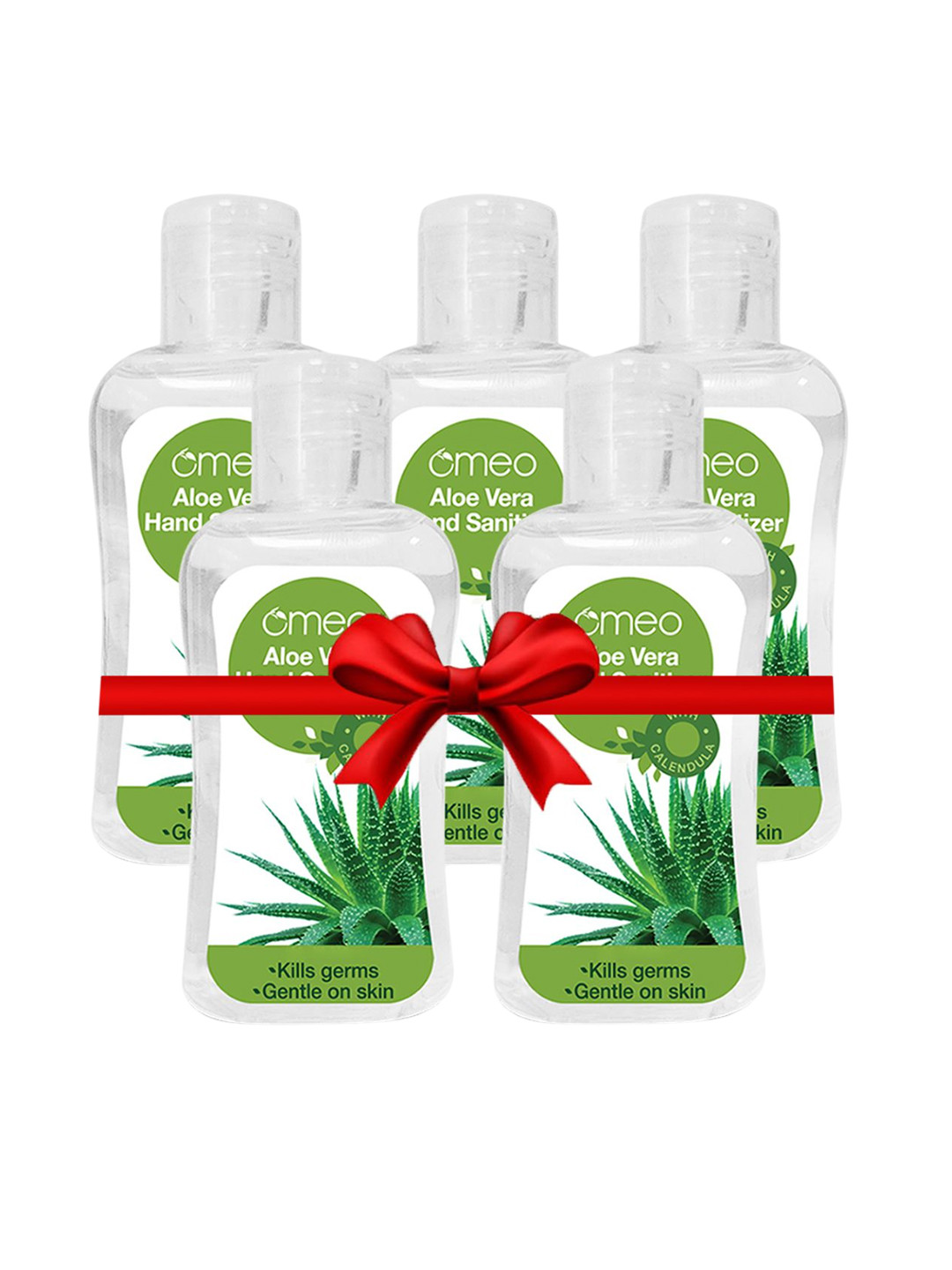 Omeo Set Of 5 Aloe Vera Pocket Hand Sanitizer Gel With Calendula - 100 ml Each