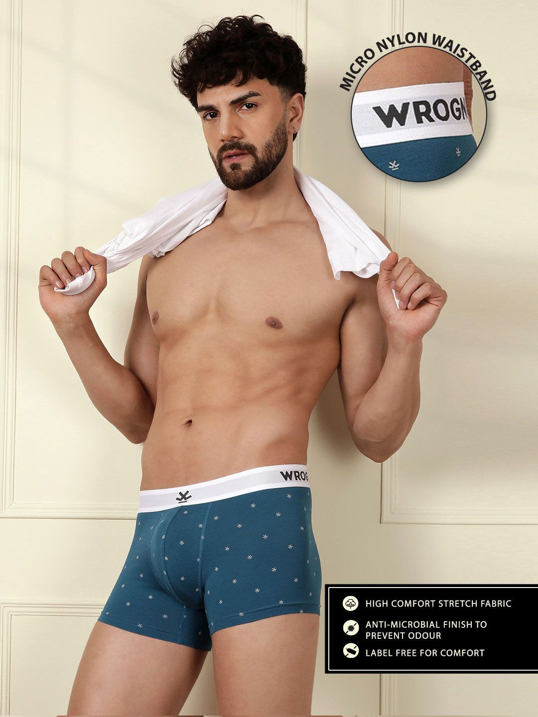 WROGN Pack Of 2 Men Printed Cotton Soft Fresh Cotton Trunks WQTK1013S