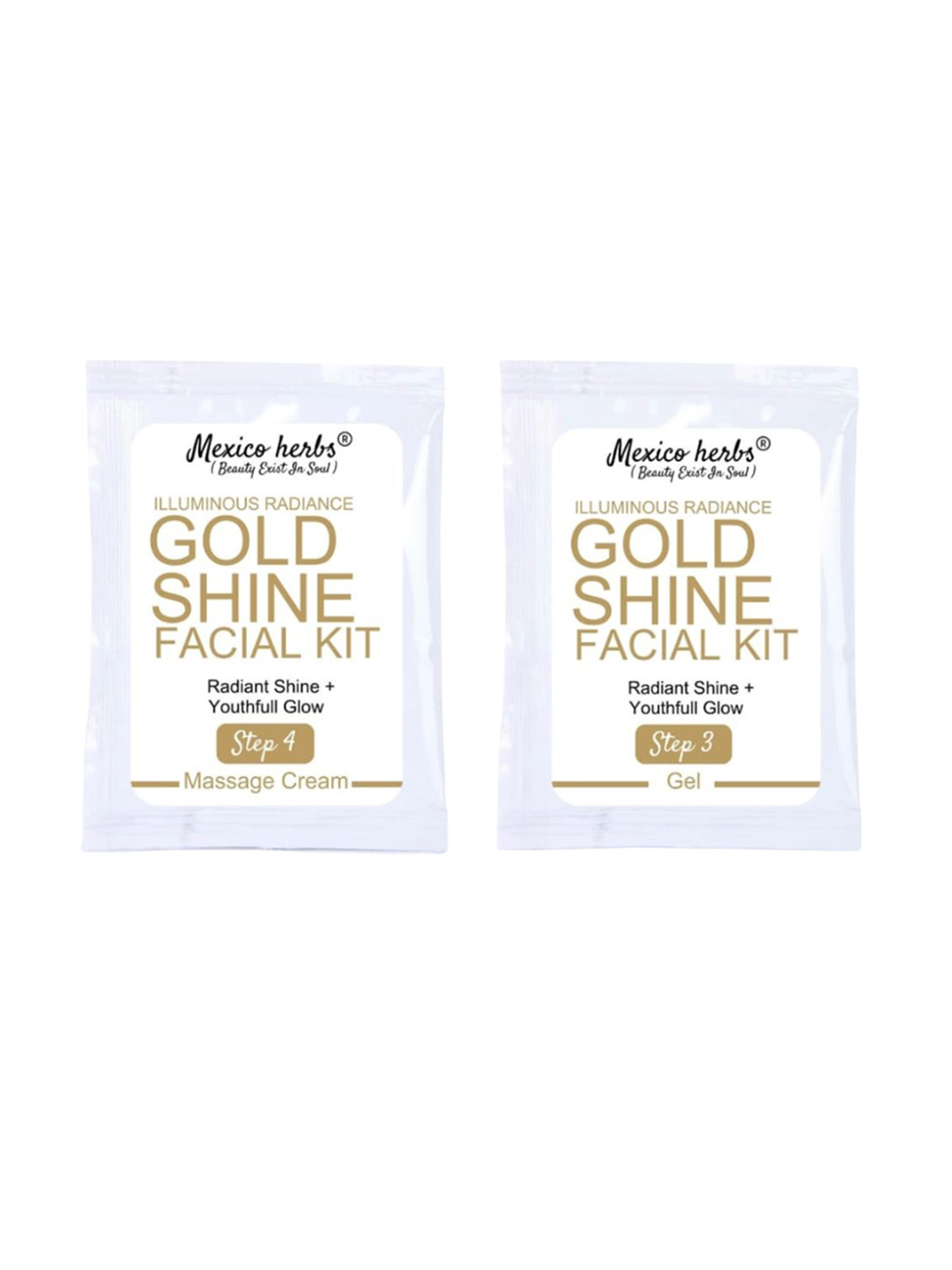 Mexico herbs Gold Facial Kit For Bright & Glowing Skin With 24K Gold Bhasma - 15 g Each