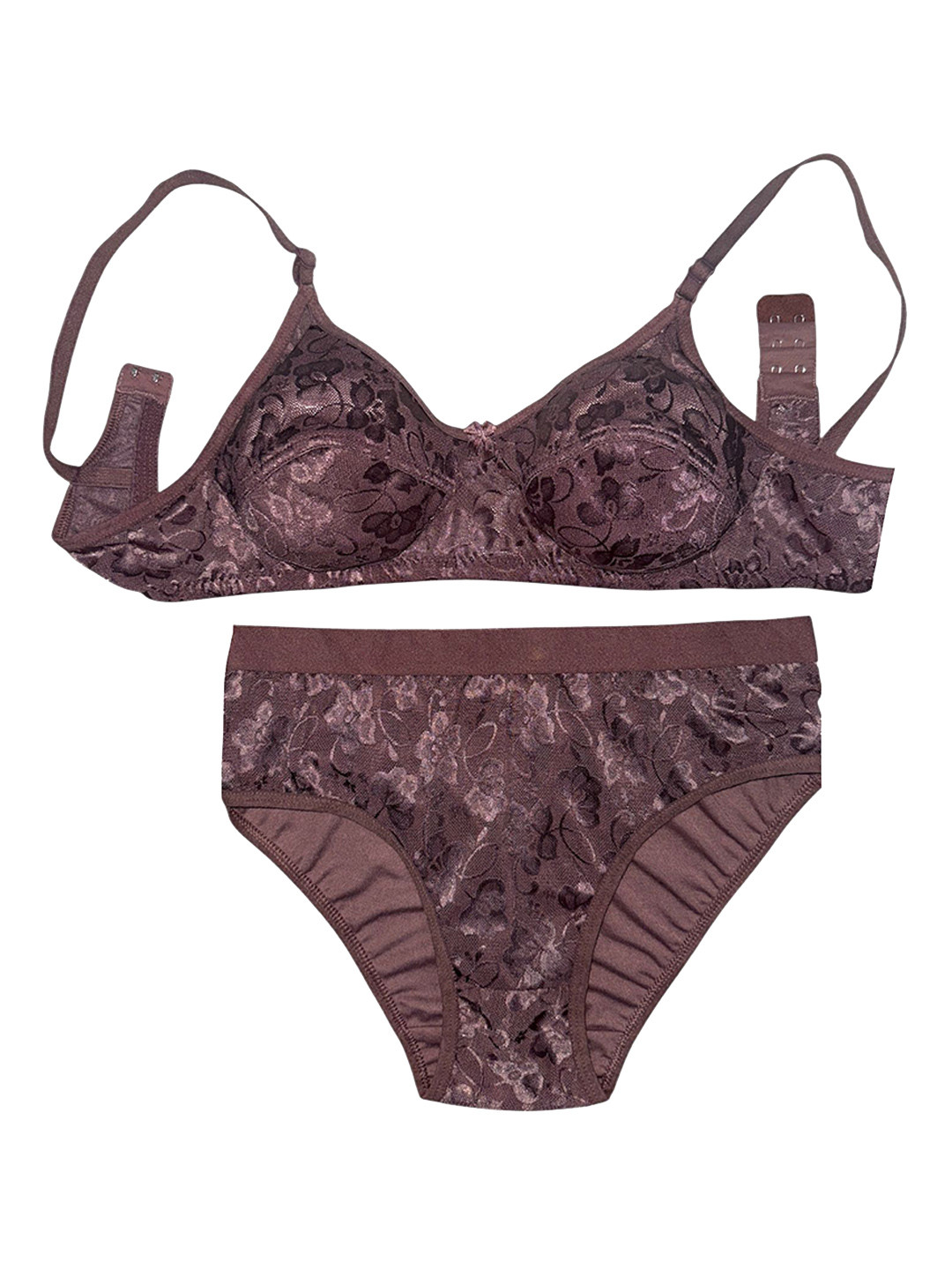 XPIOX Women Floral Lightly-Padded Lingerie Set - LS_2001_Purple