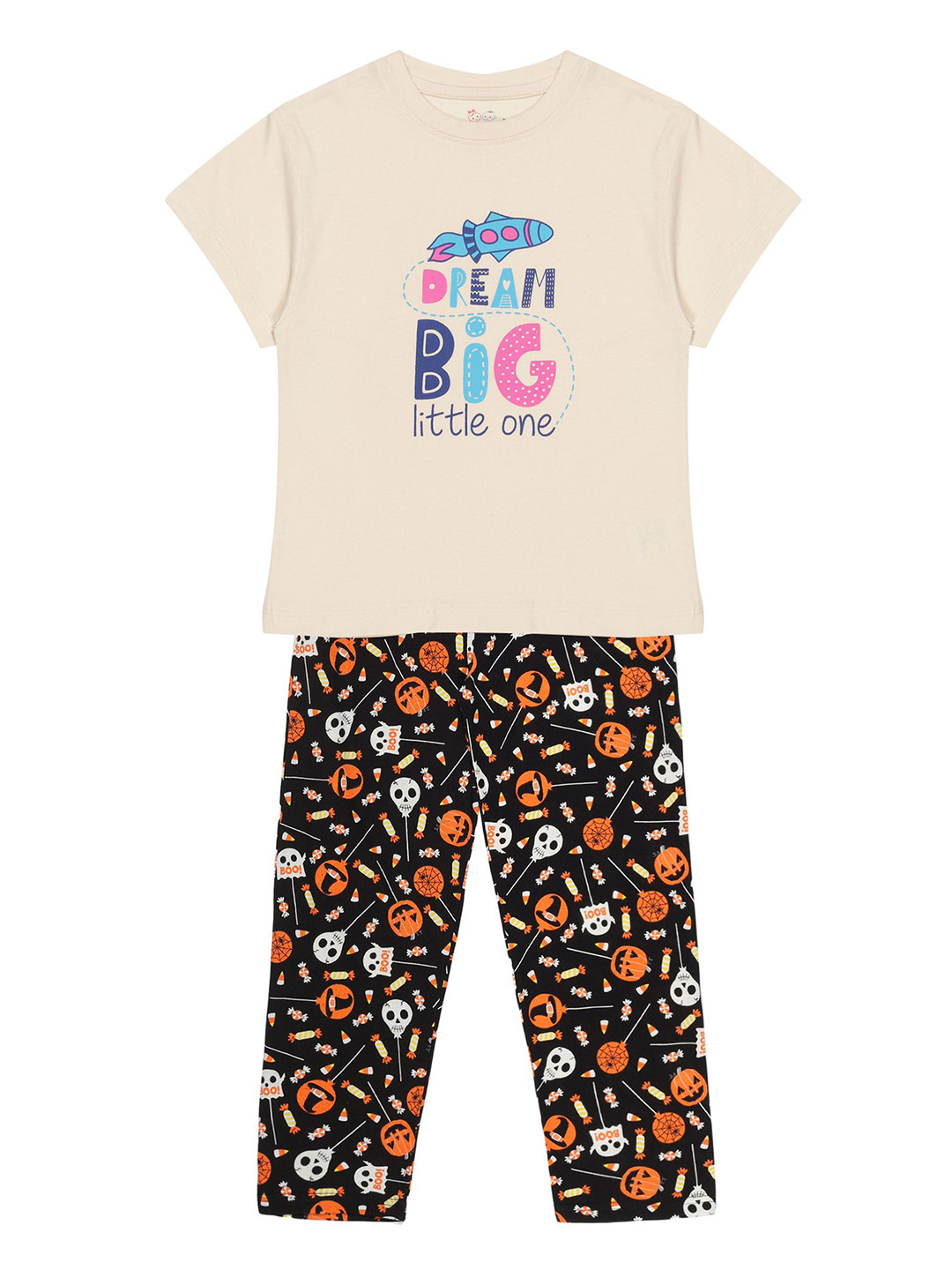 YOUNG BIRDS Girls Printed Pure Cotton Night Suits