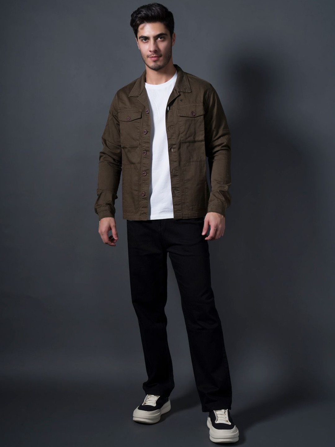 nostrum Men Cotton Longline Denim Jacket