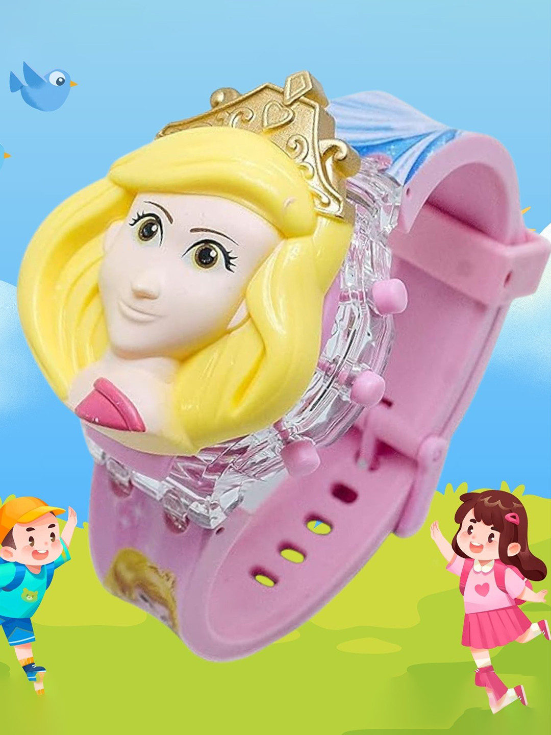 SWADESI STUFF Kids Dial & Straps Digital Automatic Watch 3D CINDRELLA 991