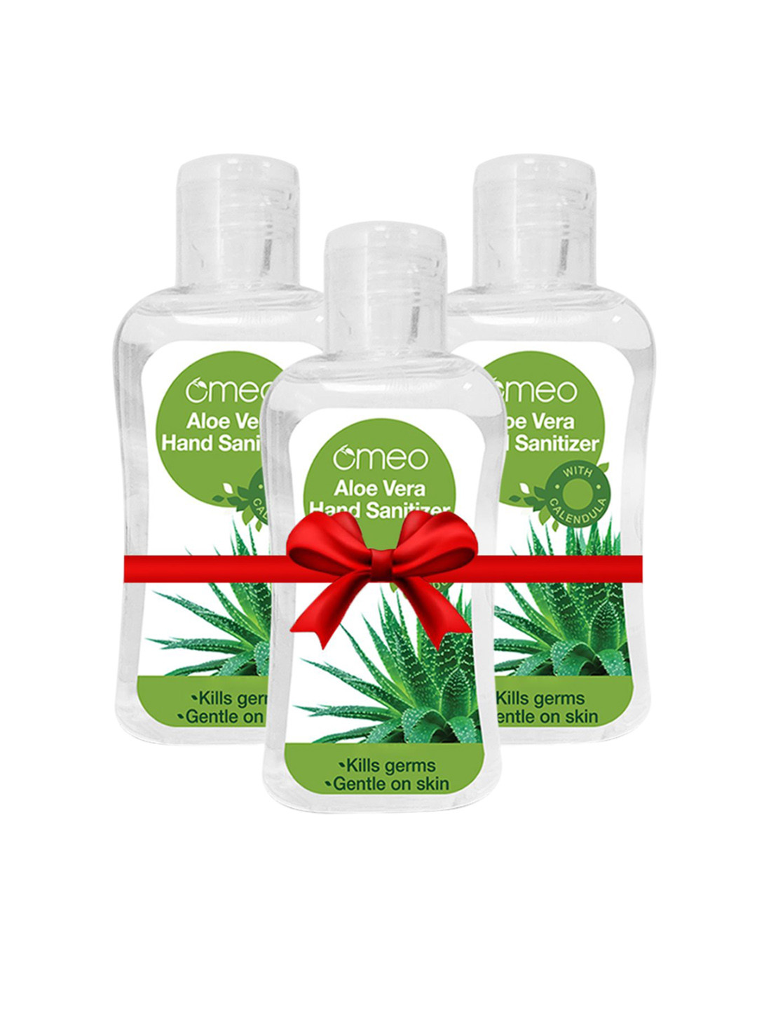 Omeo Set Of 3 Aloe Vera Pocket Hand Sanitizer Gel With Calendula - 100 ml Each