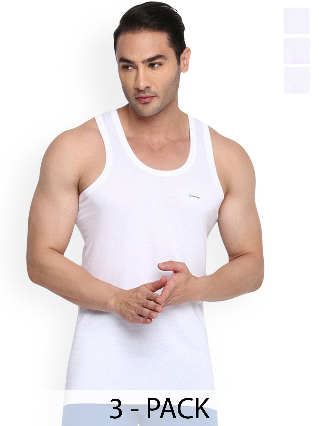 COLORS by Rupa Frontline Men Pack Of 3 Quick Absorption Innerwear Vests