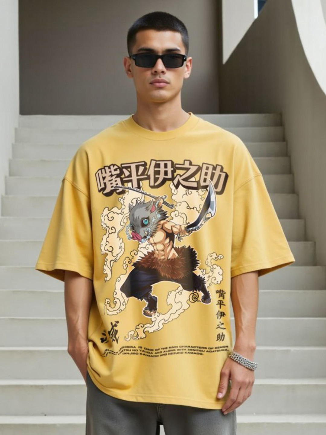 Sleek and Peek Men Printed Applique T-shirt