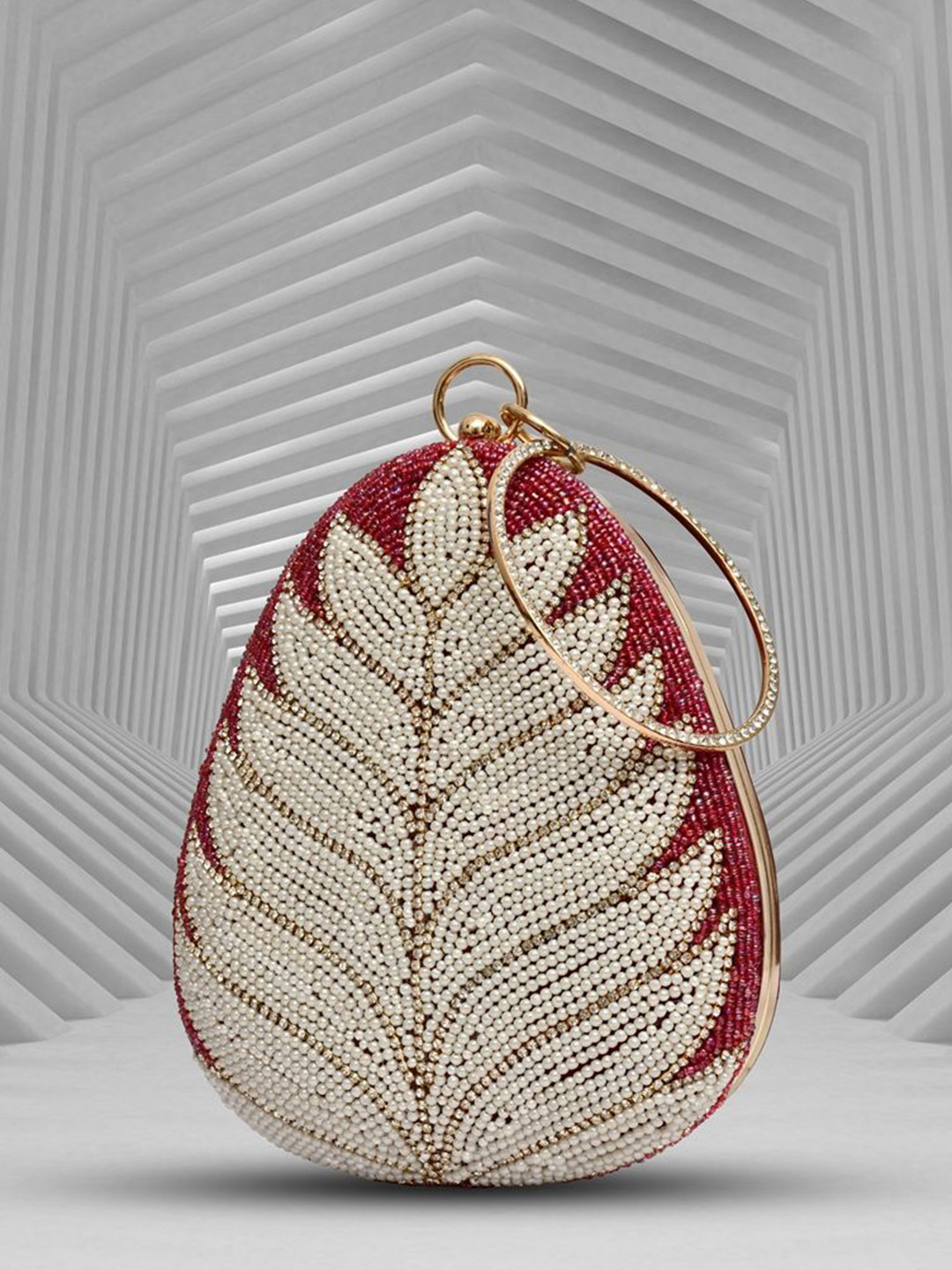 FOR THE BEAUTIFUL YOU Embroidered Embellished Box Clutch