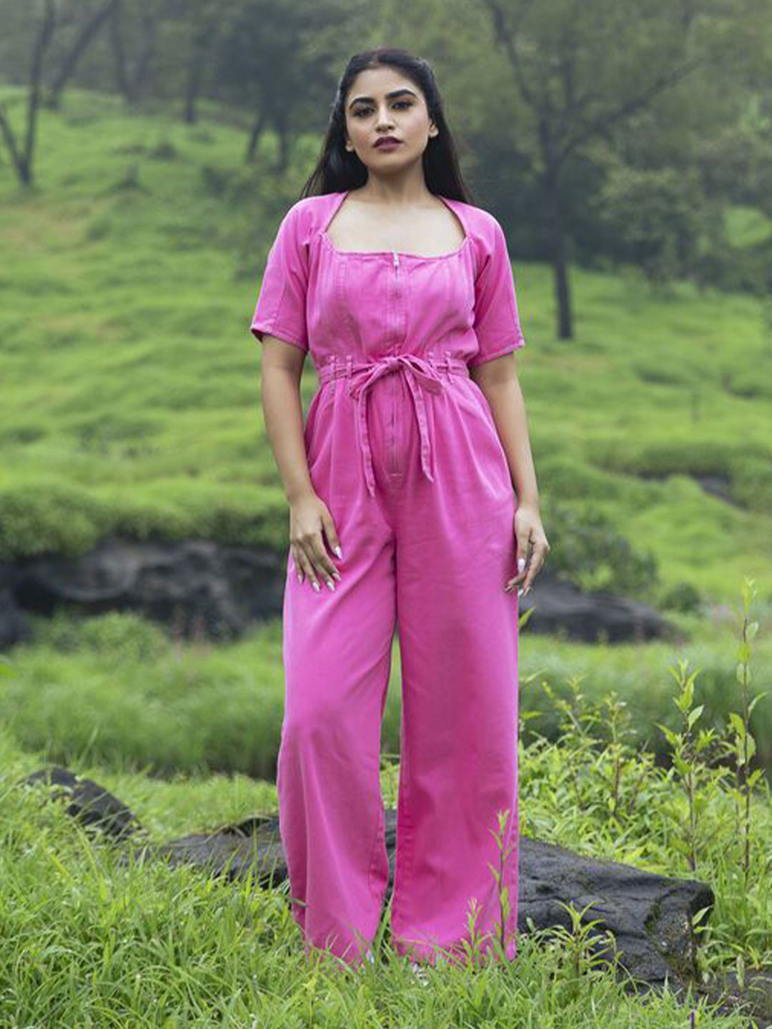ELEVEN.O.ONE Women Basic Jumpsuit With Belt