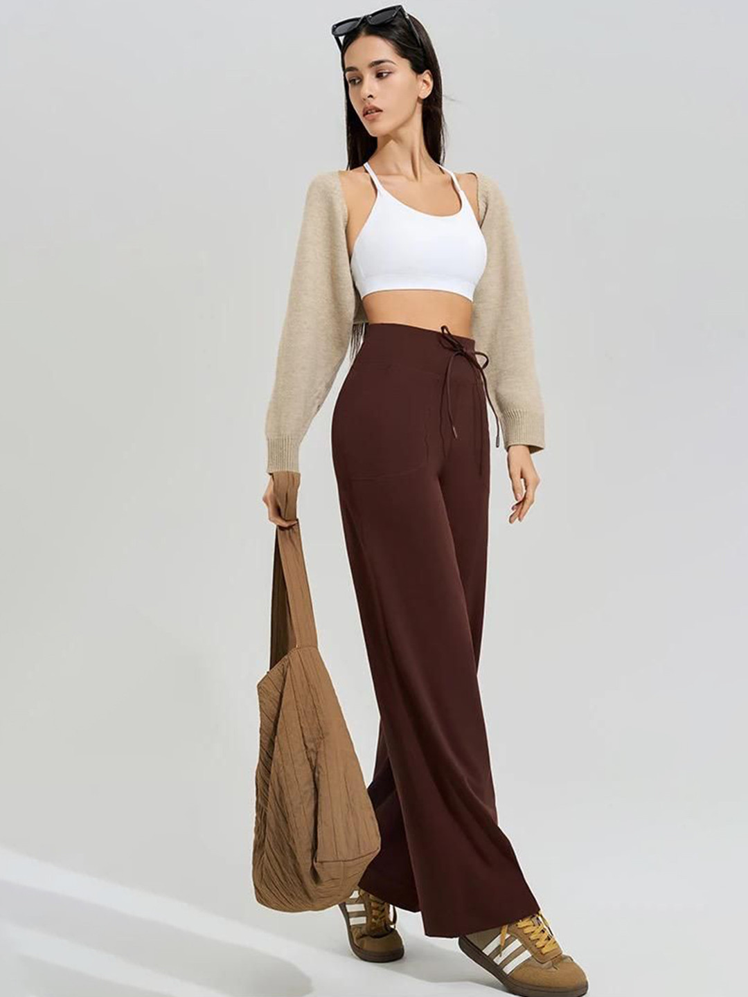 Miss Mosa By Akanksha  Women Brown Karbi Statement Trouser Pants