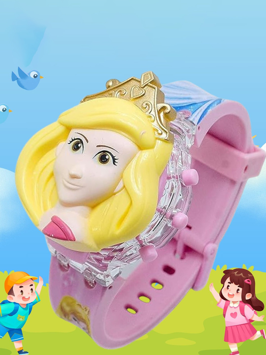 SWADESI STUFF Kids Dial & Straps Digital Automatic Watch 3D CINDRELLA 99