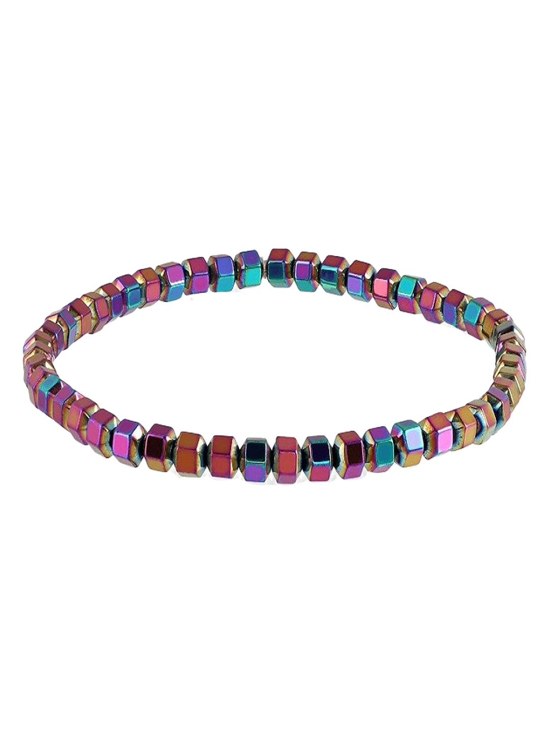 Nirvana Mystic Hematite Bicone Beaded Elasticated Bracelet