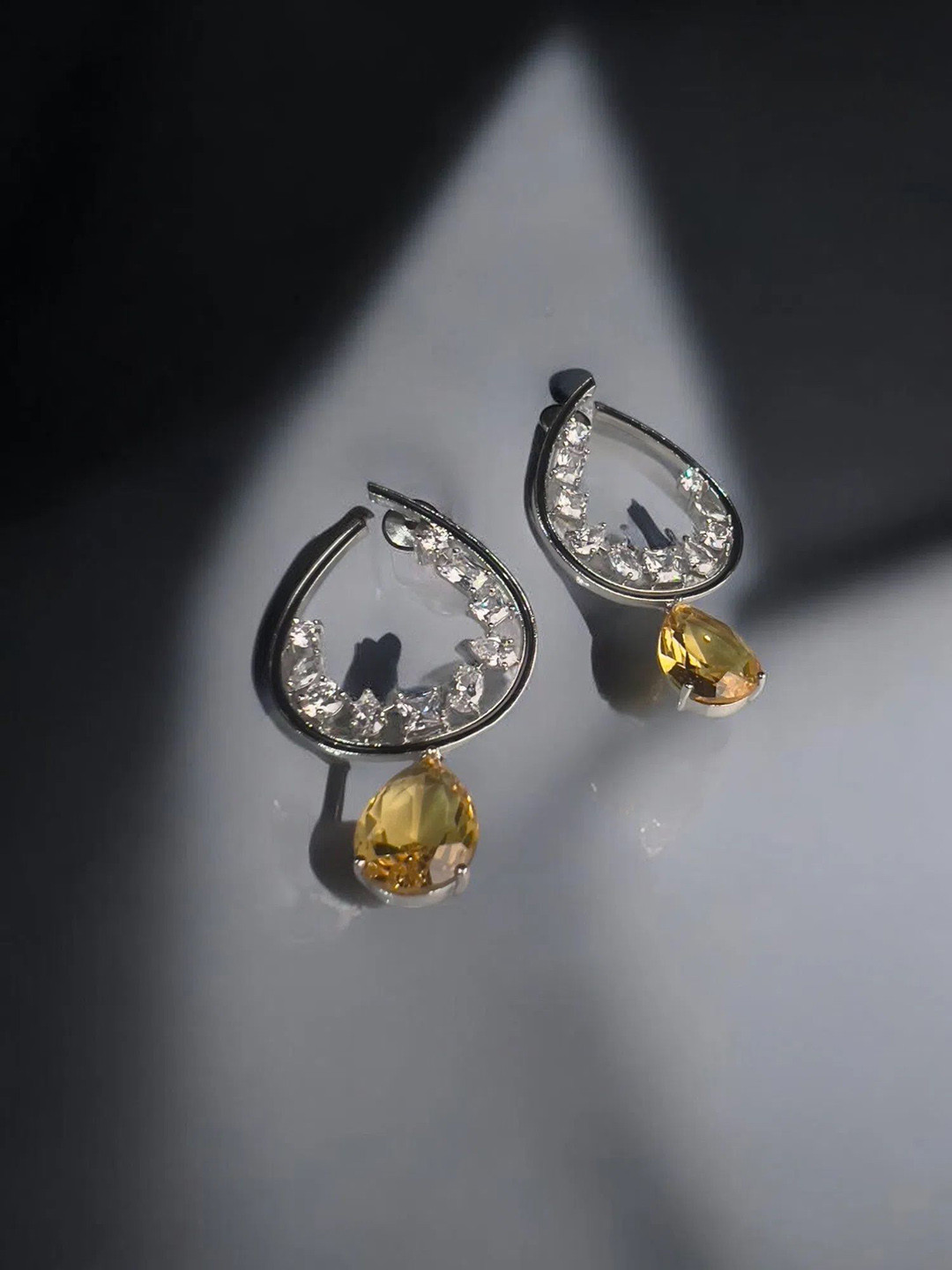 VOGUE BY RITU Bliss Artificial Stones Contemporary Hoop Earrings
