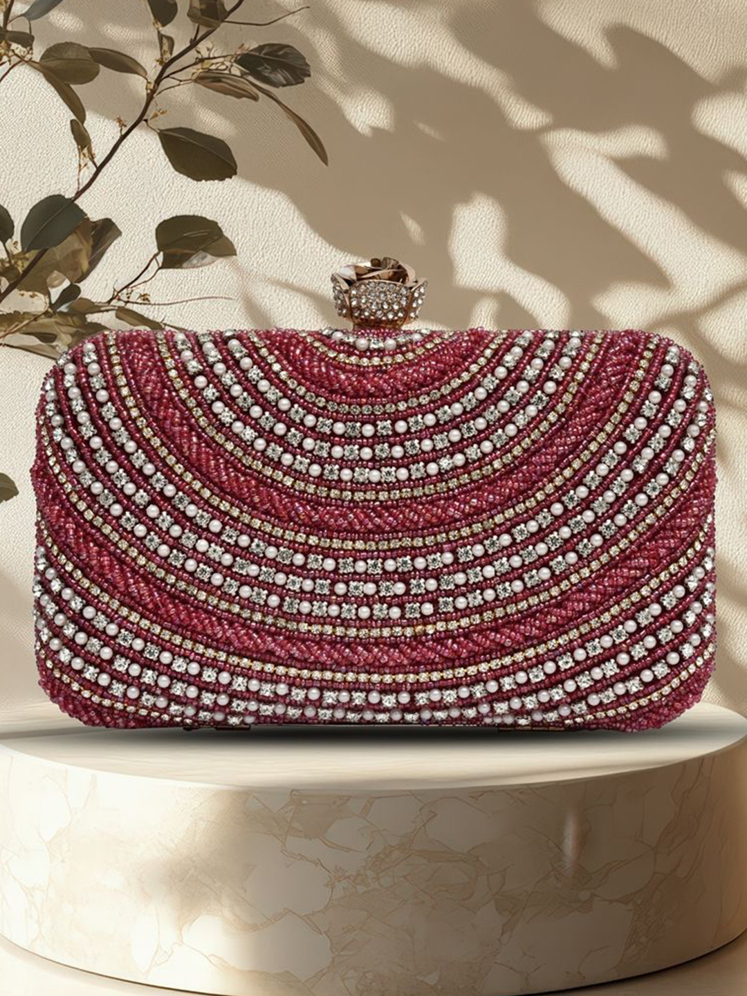 FOR THE BEAUTIFUL YOU Embellished Box Clutch