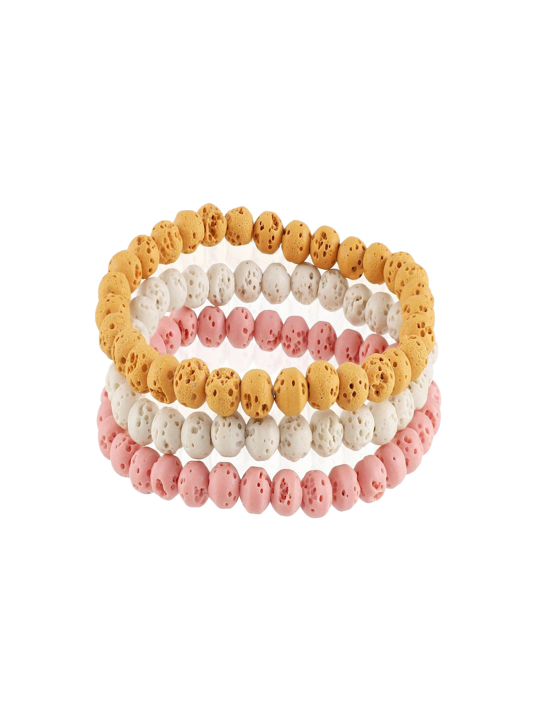 Nirvana Set Of 3 Gemstone Beaded Elasticated Bracelet