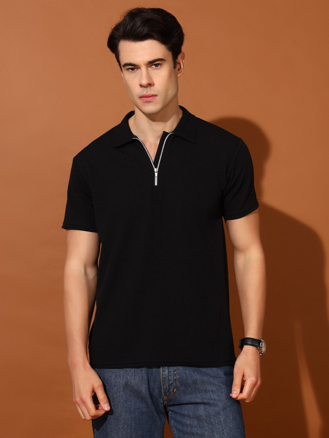 Christy World Men Polo Collar Pockets T-shirt