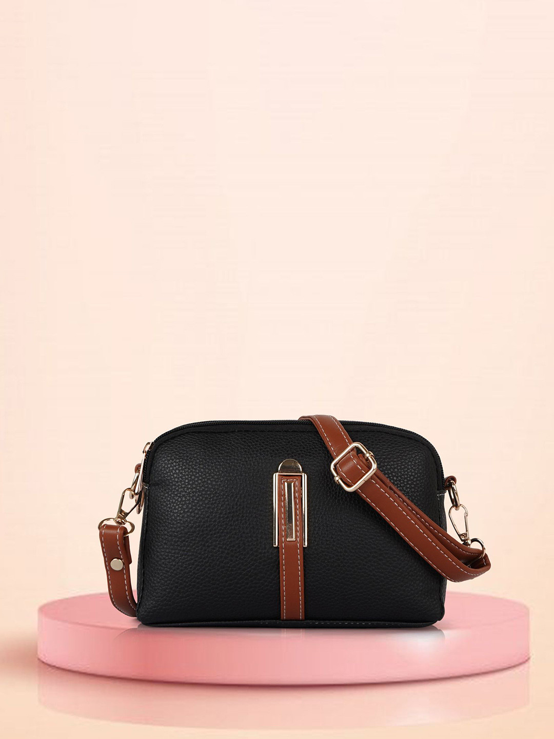 YOYOWING Solid Synthetic Leather Structured Sling Bag