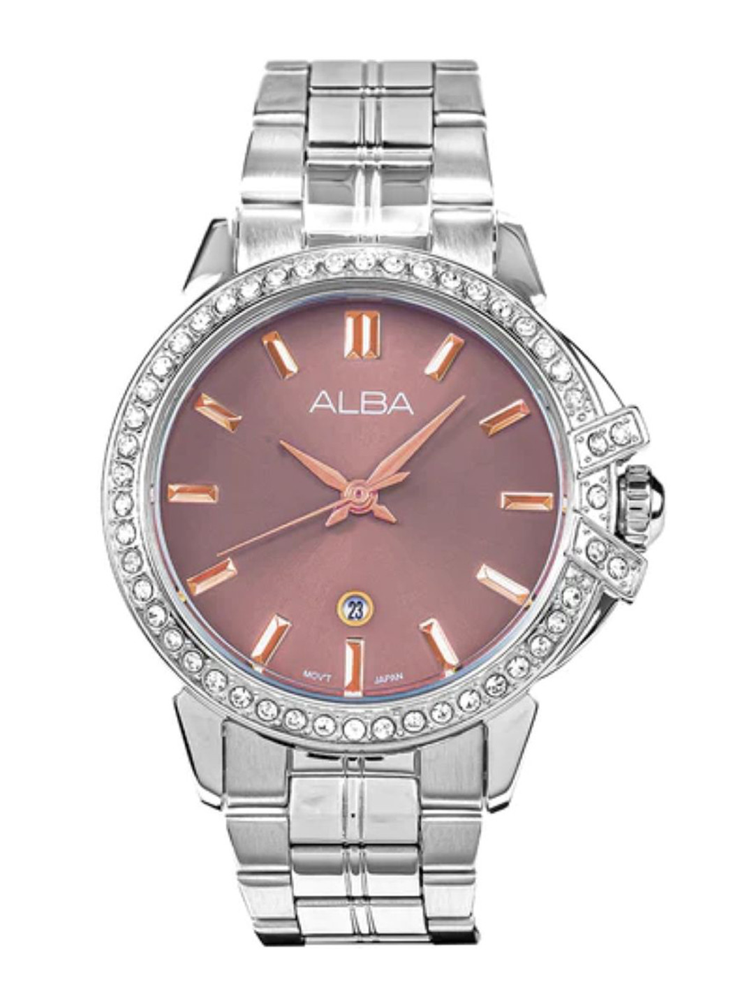 Alba by seiko Women Foxy Brown Dial Watch With Crystals AH7CX5X1
