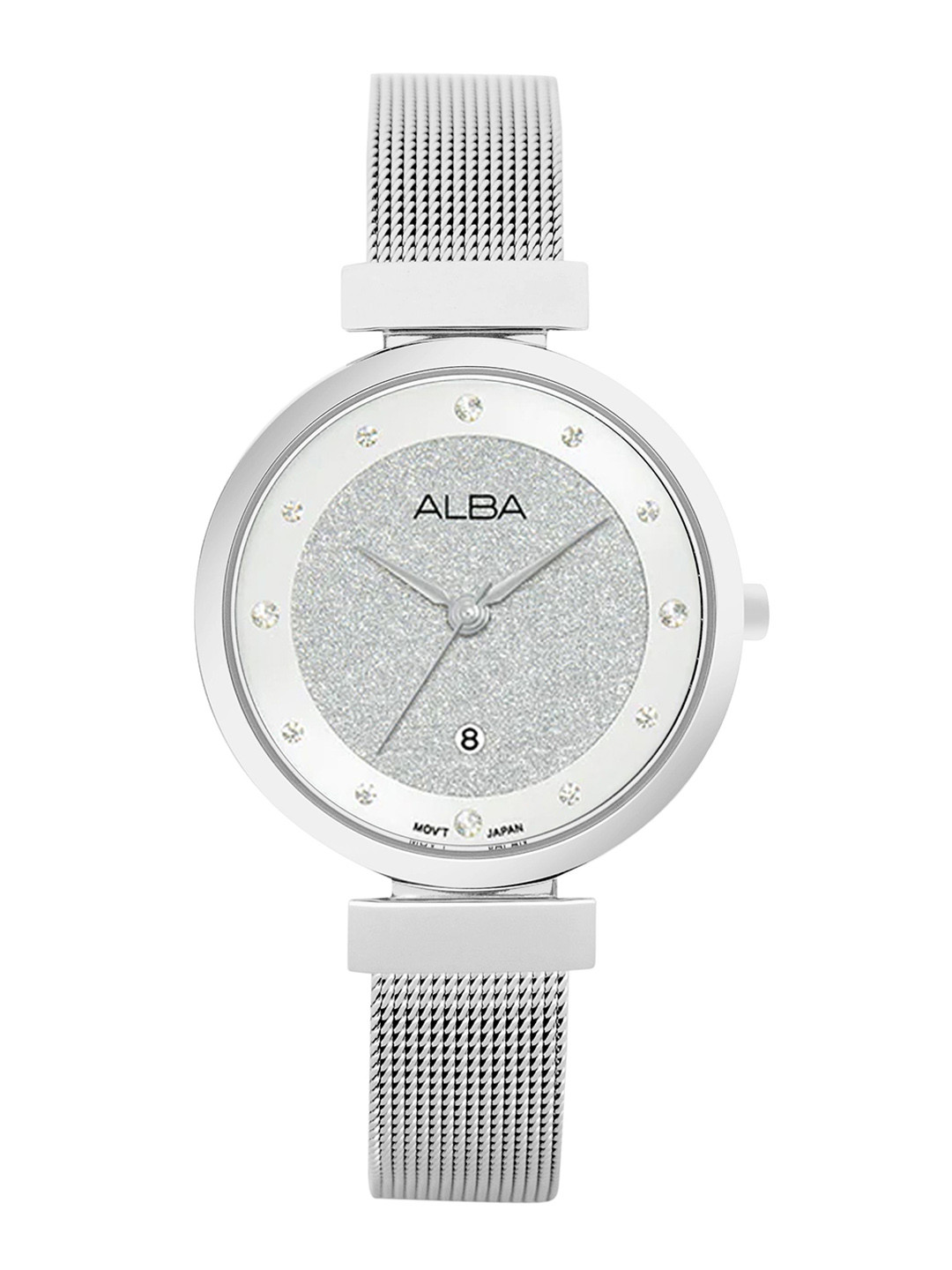 Alba by seiko Silver Shimmer Dial with Silver Strap Ladies Watch- AH7CG9X1