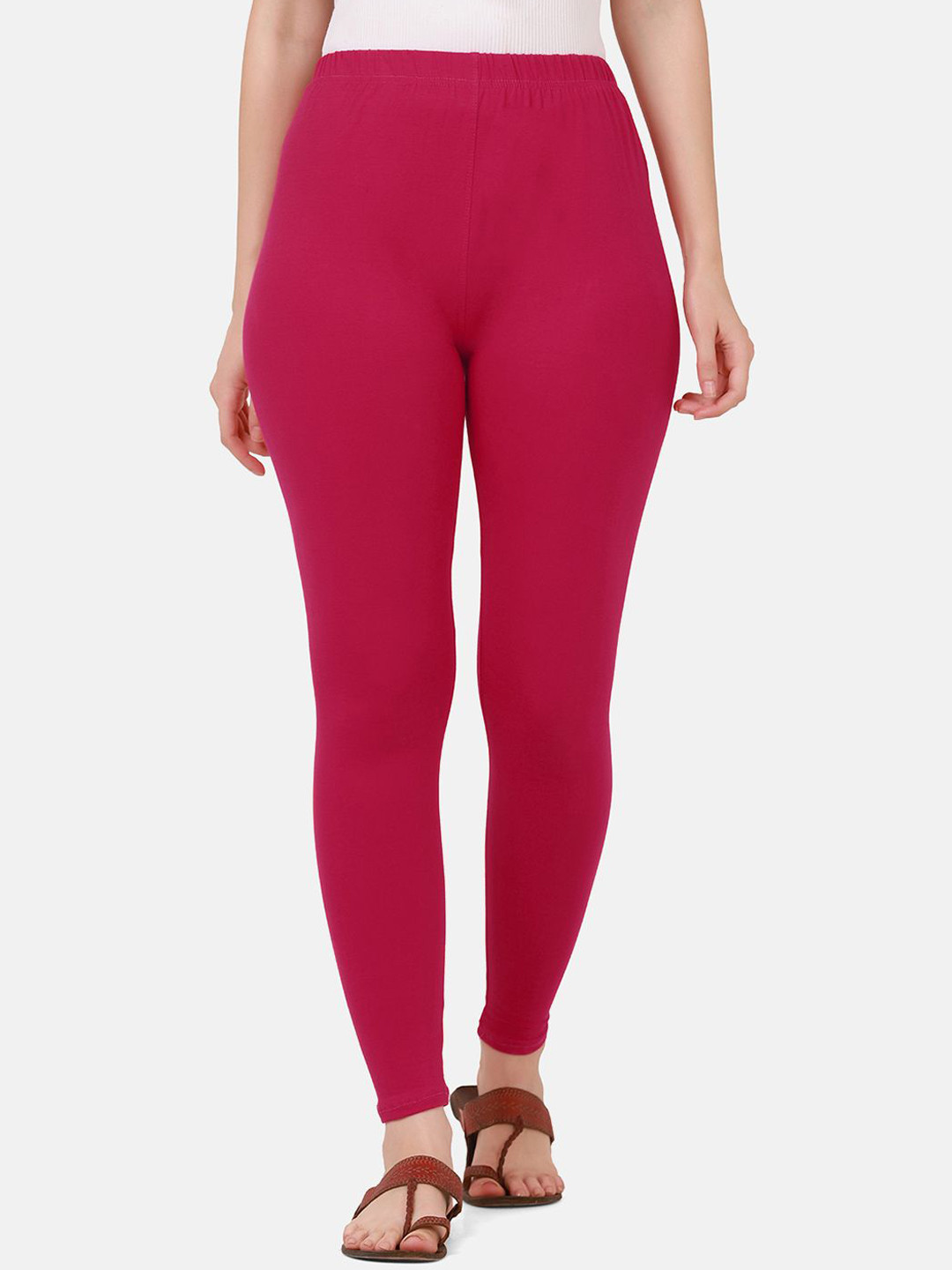 DIMPY GARMENTS Pure Cotton Slim Fit Mid Rise Ankle Length Leggings