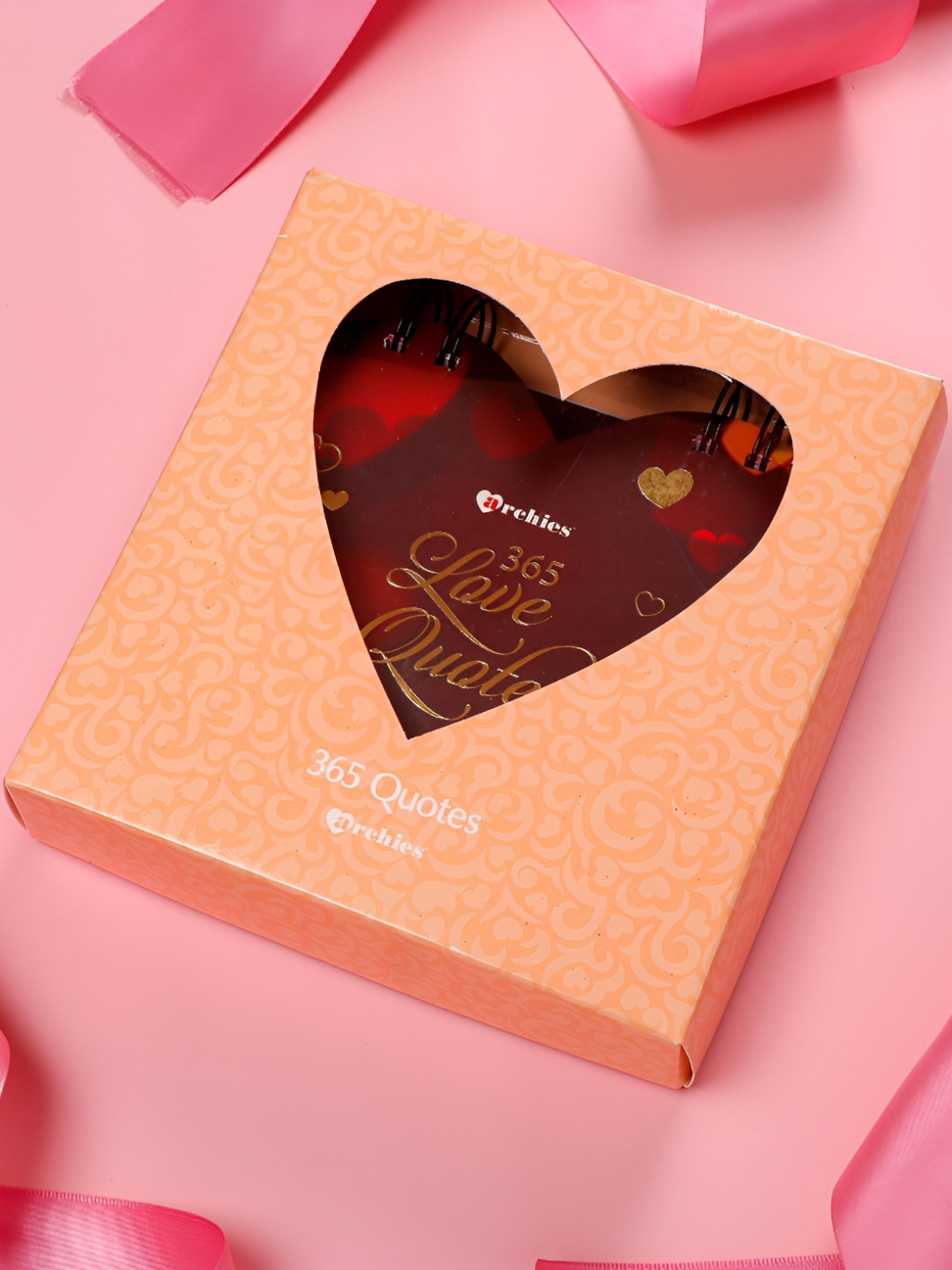 Archies Red & Beige Love Quotes Printed Calender