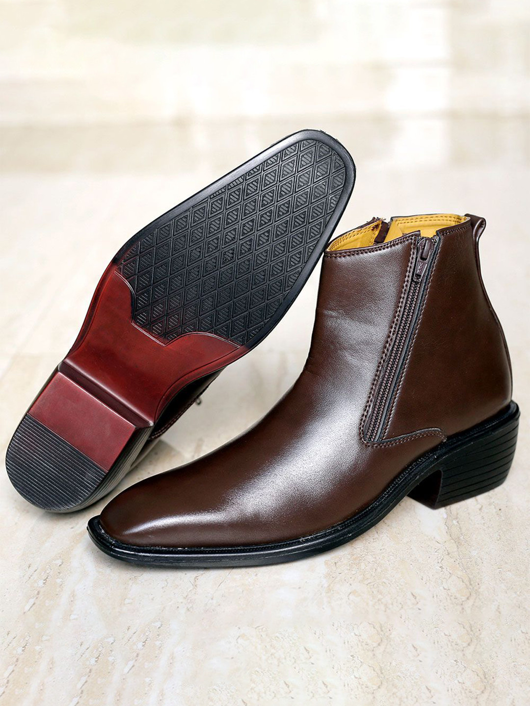 riffway Men Height Increasing Block Heel Boots