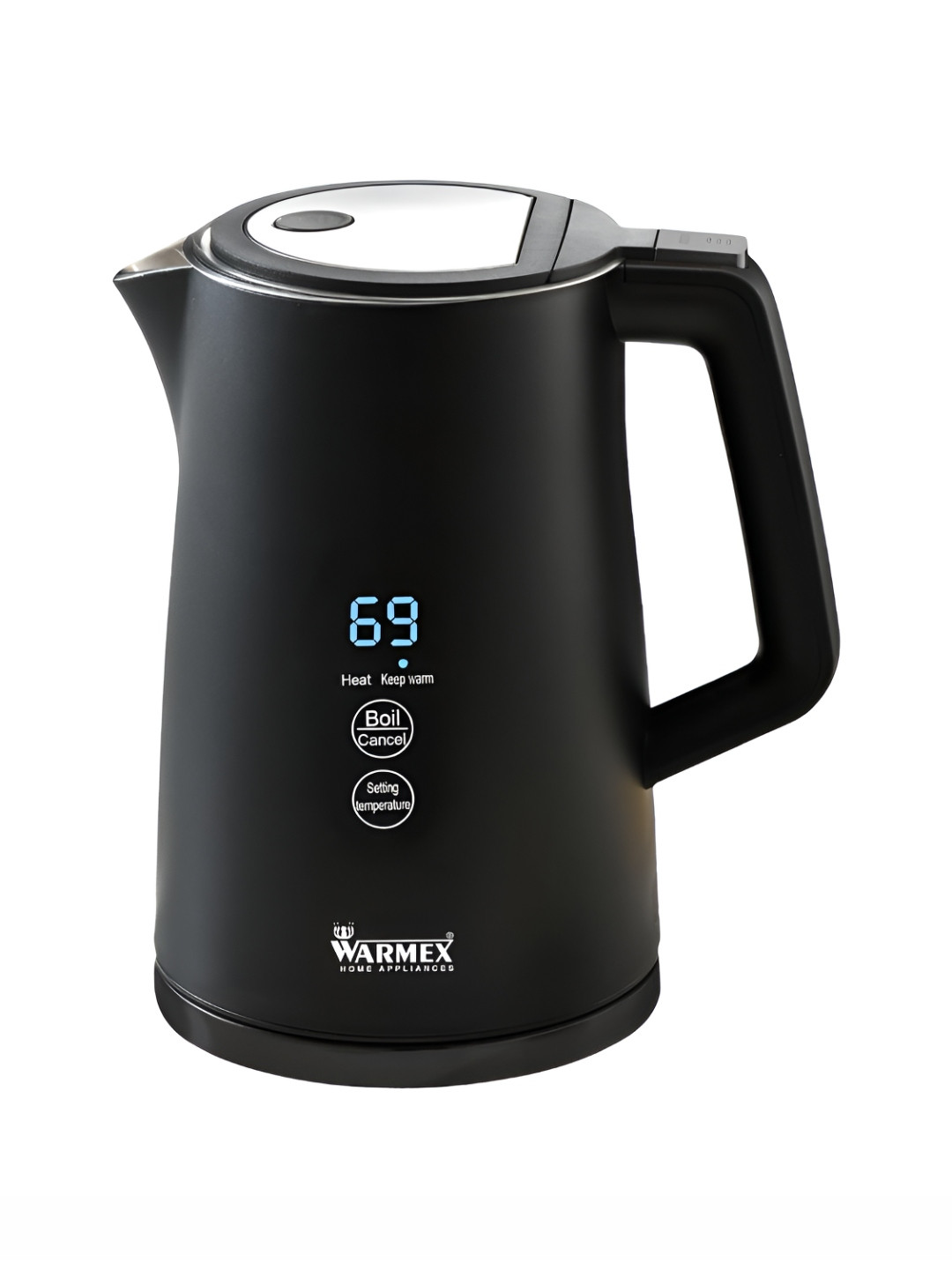 Warmex Home Appliances Black Stainless Steel Double Wall Electric Digital Kettle - 1.7 L